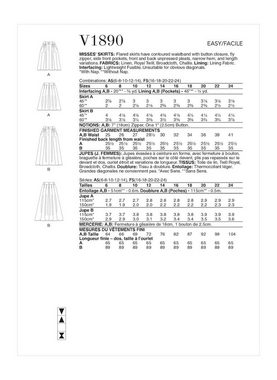 H-Erzmade Kreativset Vogue® Papierschnittmuster Damen - Röcke - V1890