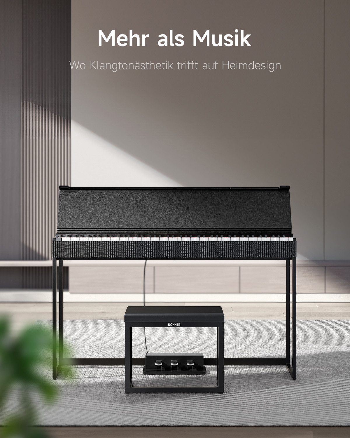 Donner Digitalpiano E-Piano Hammermechanik Tastatur mit 88 gewichteten Tasten OURA™ S300 (Set), Professionelles Klavier Perfekt für den Heimgebrauch