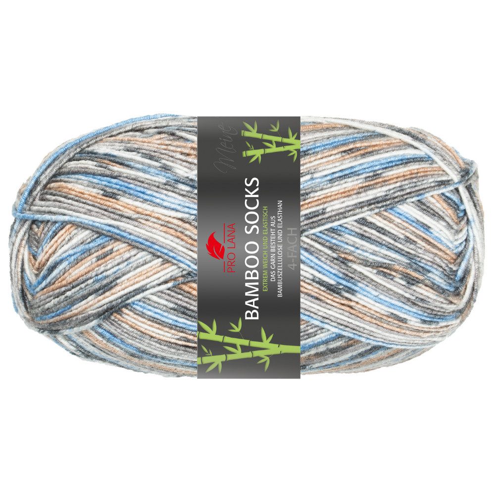 Pro Lana BAMBOO SOCKS color Häkelwolle, 400 m (seidenweiche und vegane 4-fach Sockenwolle), 100 g