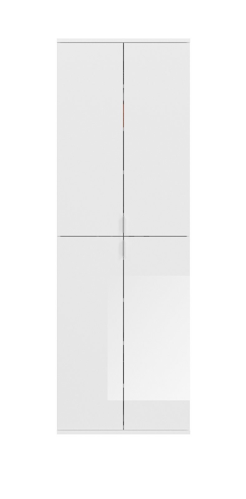 weiß xonox.home 61x193 in Schuhschrank (Schuhschrank Inneneinteilung variabler und Hochglanz, mit ProjektX cm) Garderobe