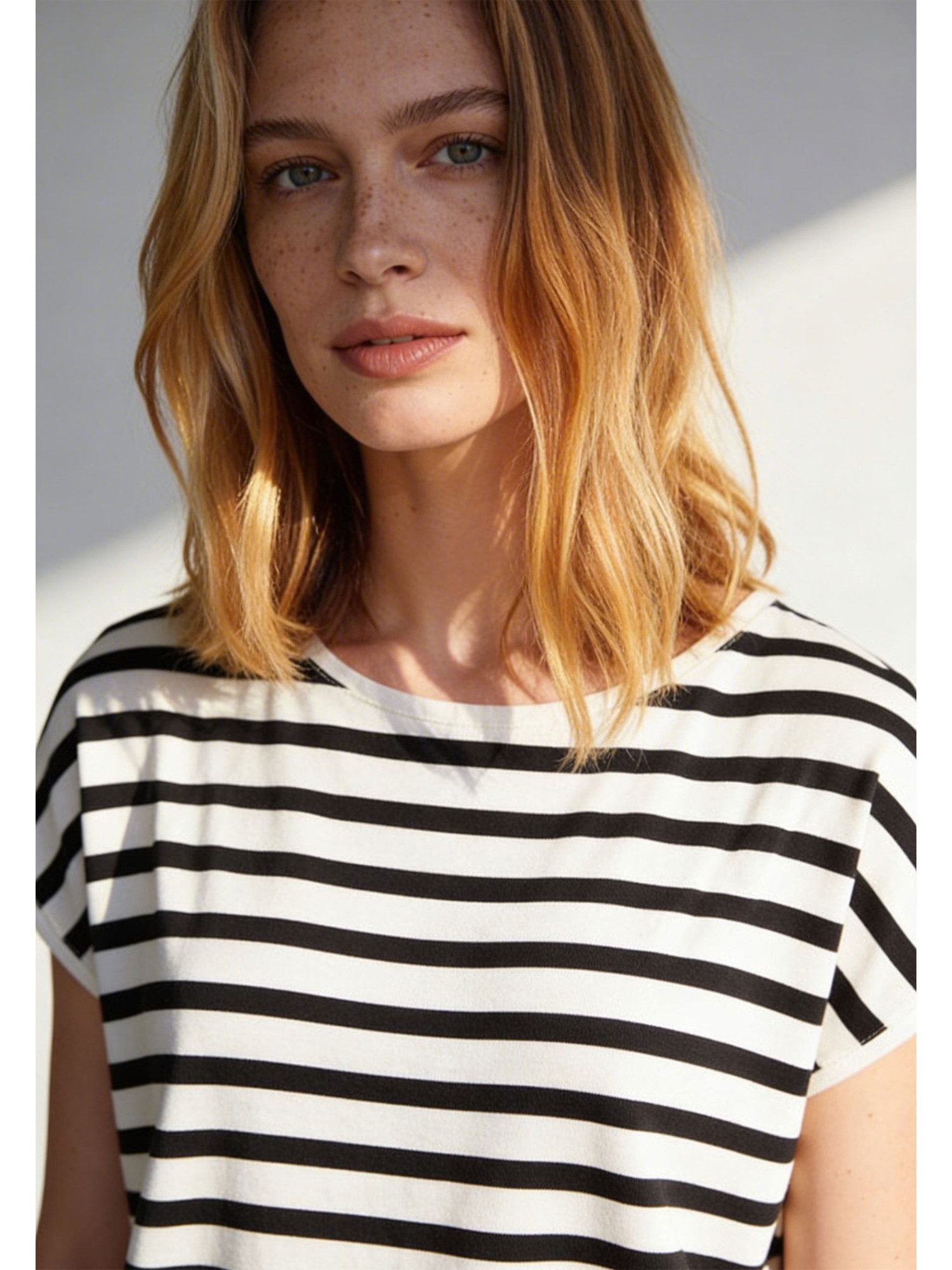 MORE&MORE Kurzarmshirt bequemes, softes Kurzarmshirt, gestreift