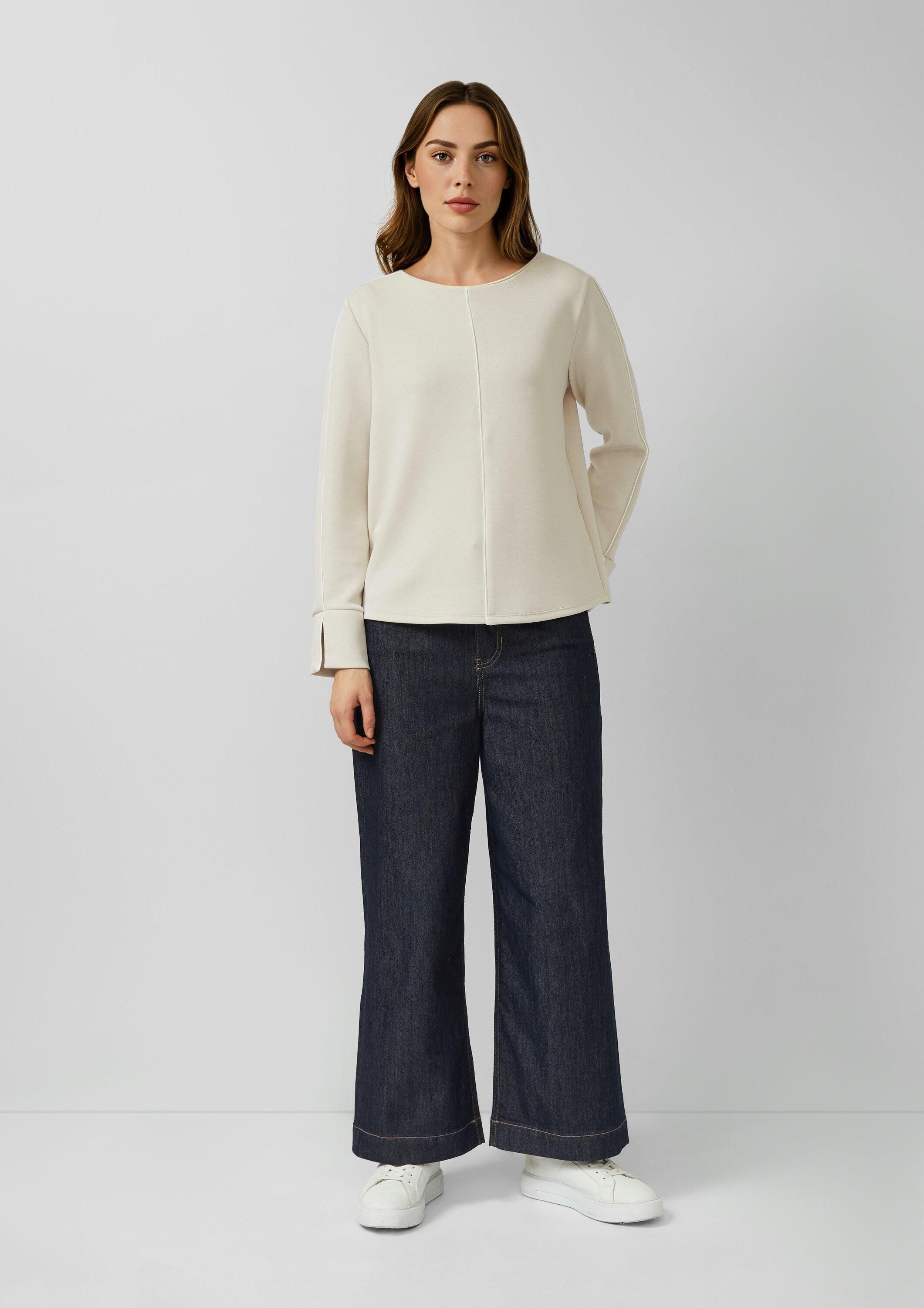 s.Oliver Sweatshirt Sweatshirt Scuba-Sweatshirt mit Kontraststreifen