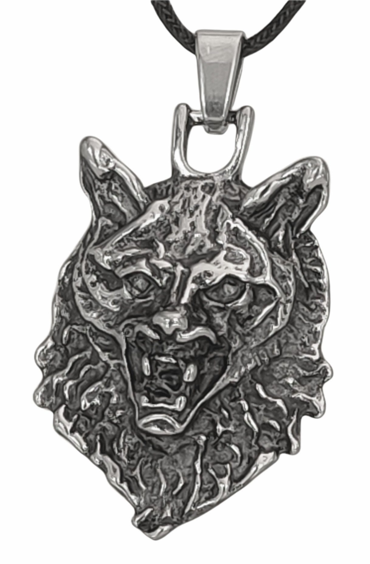 Kiss of Leather Кулоны Wolfskopf Ketten Anhänger aus Edelstahl Wolf Kopf