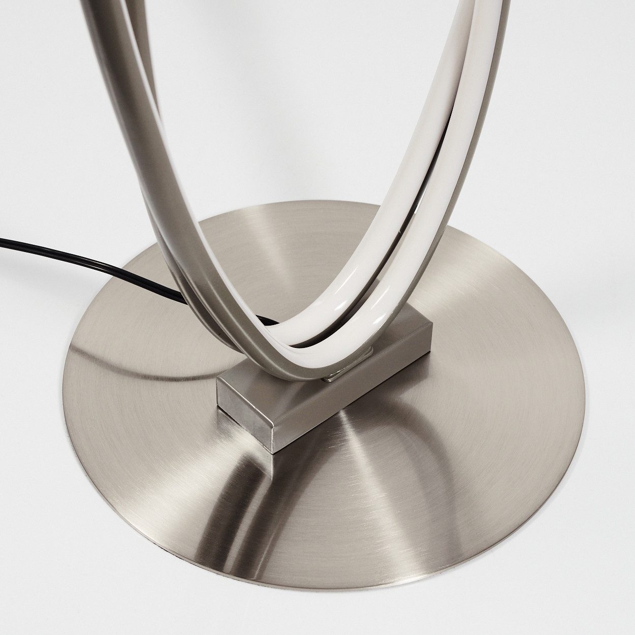 hofstein Stehlampe »Arce« dimmbare Stehleuchte in Grau/Weiß, 3000 Kelvin, mit 2 Ringen, max. 3700 Lumen, dimmbar über Fußschalter