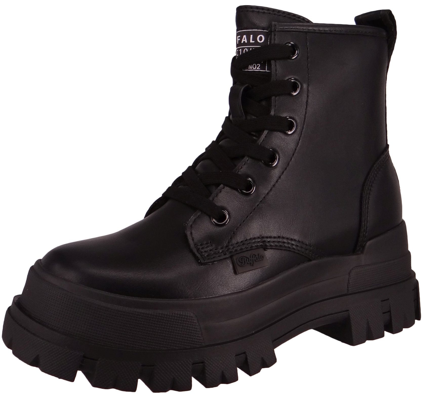 Buffalo 1622325 Aspha RLD Warm Vegan Black Stiefelette | Schnürboots