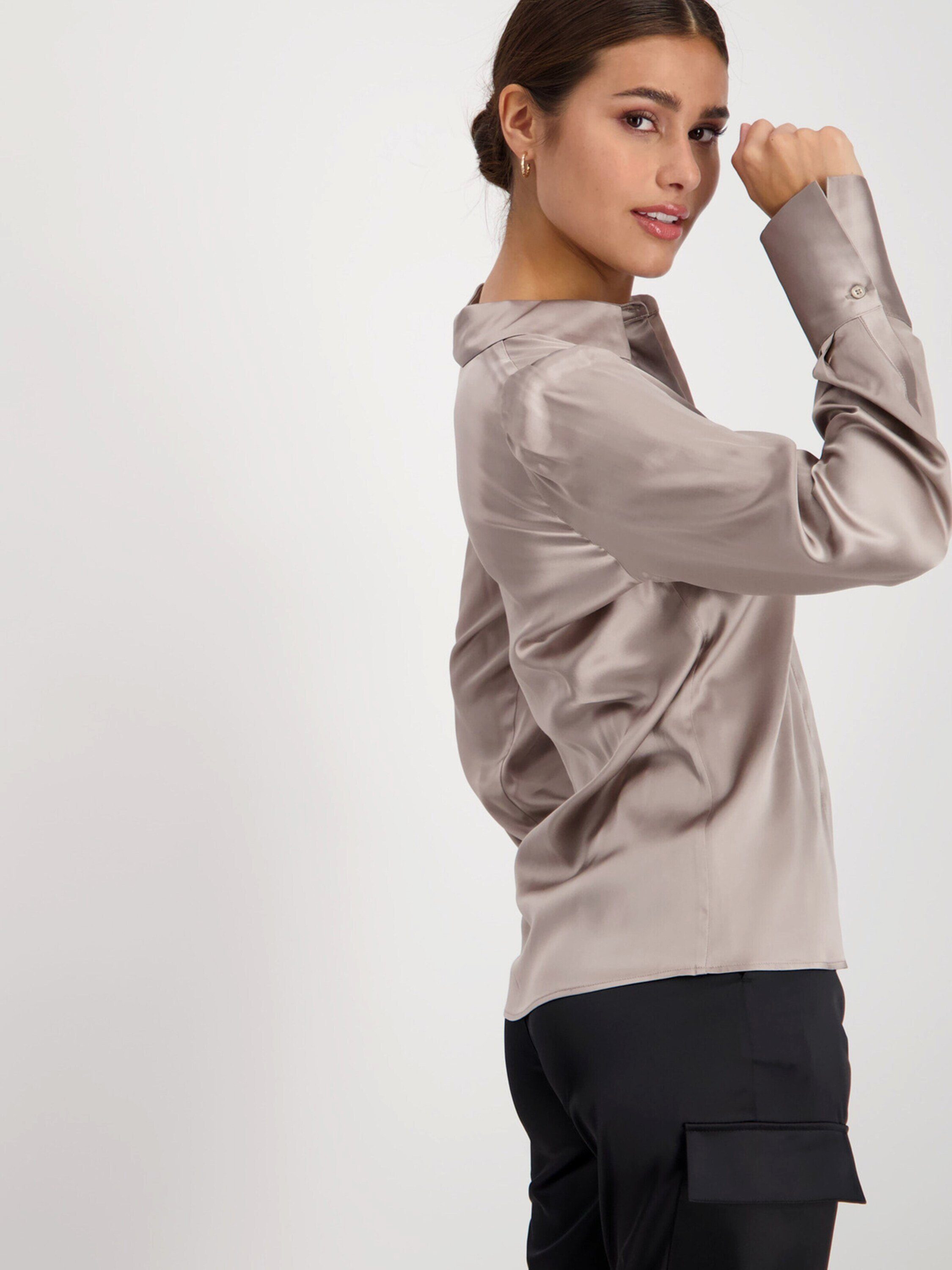 Monari Langarmbluse (1-tlg) Drapiert/gerafft