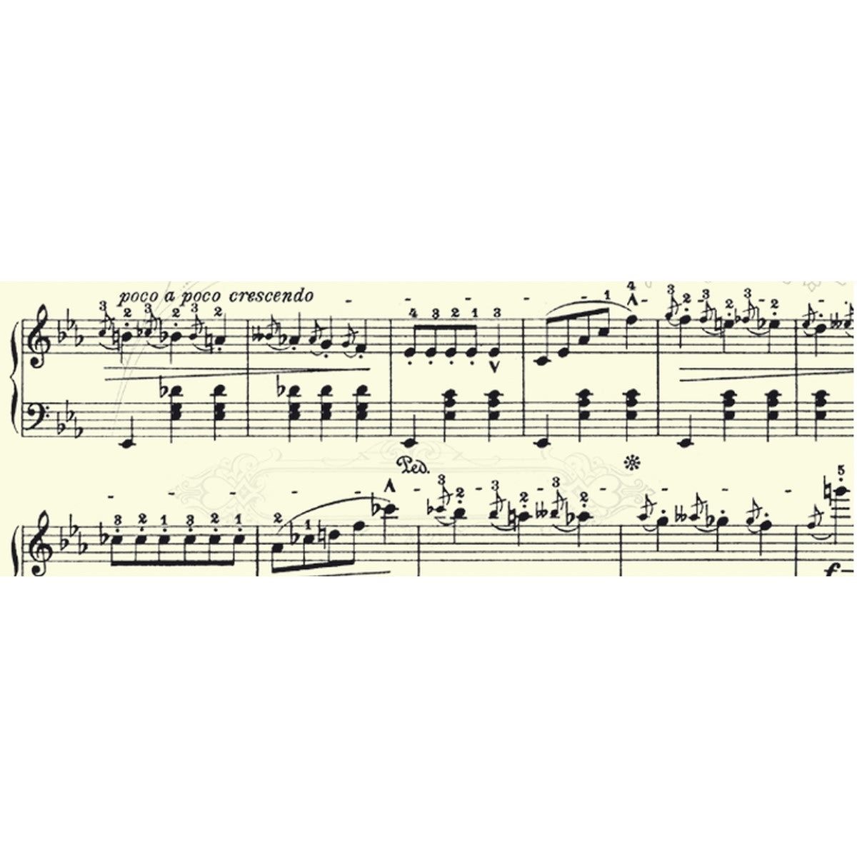 Ursus - Ludwig Bähr Bastelkartonpapier Transparentpapier 115g/qm A4 VE=25 Blatt Noten chamois/schwarz