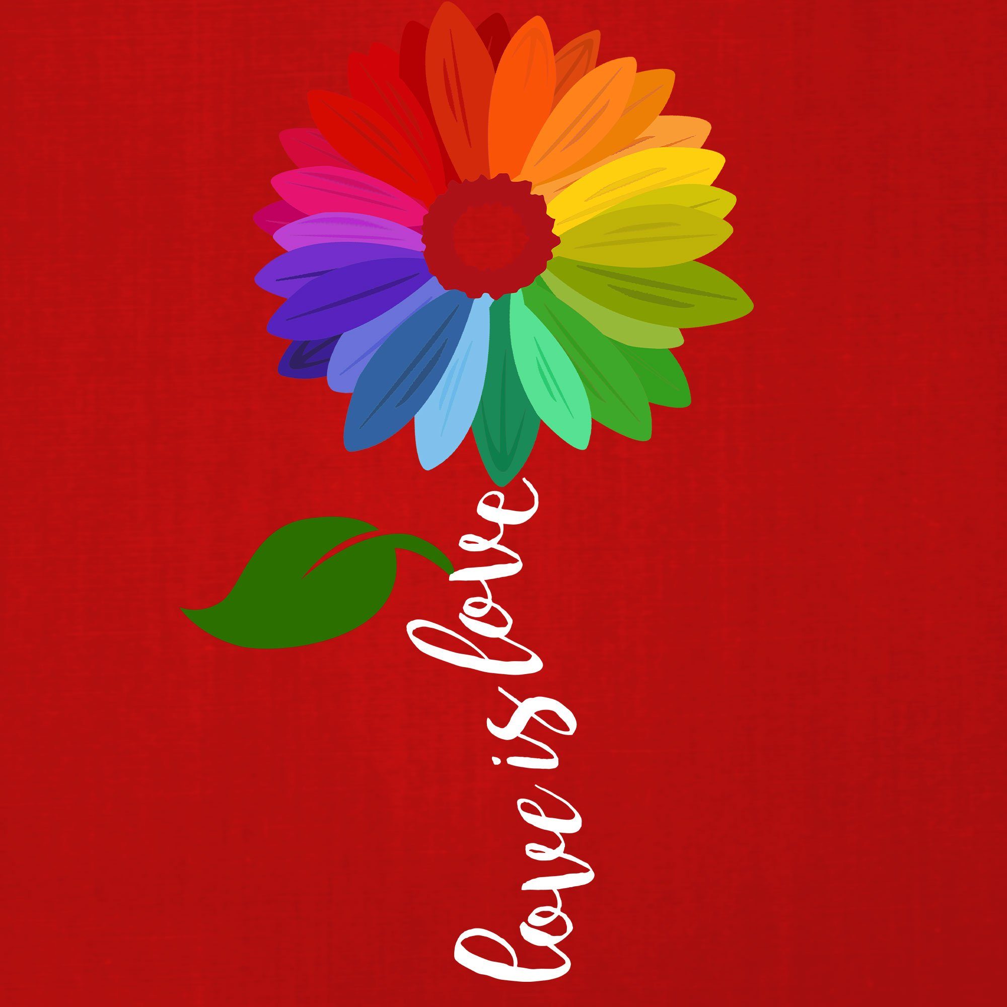 Quattro Formatee Kurzarmshirt Blume Love LGBT T-Shirt Rot Regenbogen - (1-tlg) Stolz Gay Pride Herren