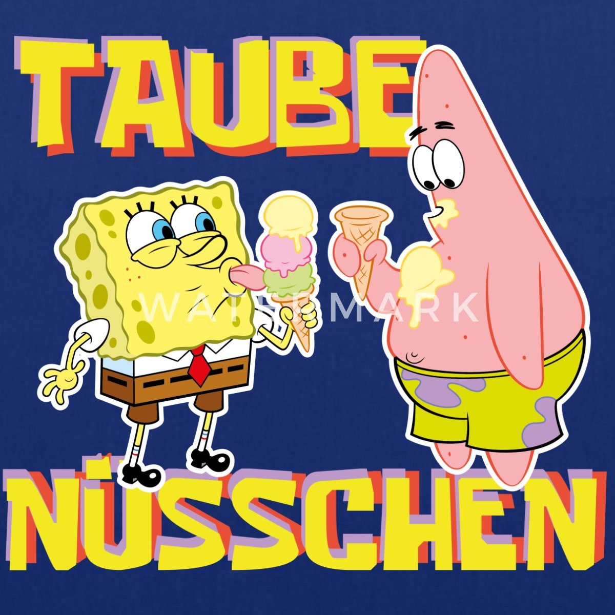 Spreadshirt Henkeltasche SpongeBob Schwammkopf Taube Nüsschen günstig online kaufen