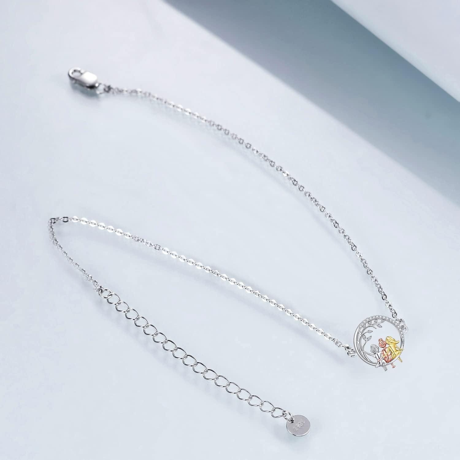 LuxusKollektion Freundschaftsarmband 925 Sterling Silber Schwester Herz Armband mit Kristall, Geschenkbox
