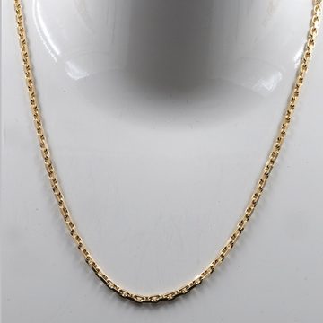 HOPLO Goldkette Ankerkette diamantiert Länge 55cm - Breite 2,5mm - 750-18 Karat Gold, Made in Germany