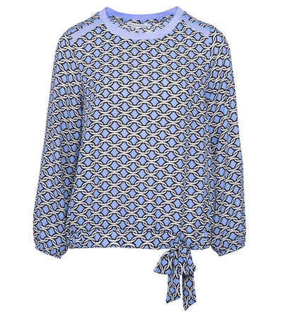 MONACO blue Blusenshirt Longsleeve weit mit grafischem Print