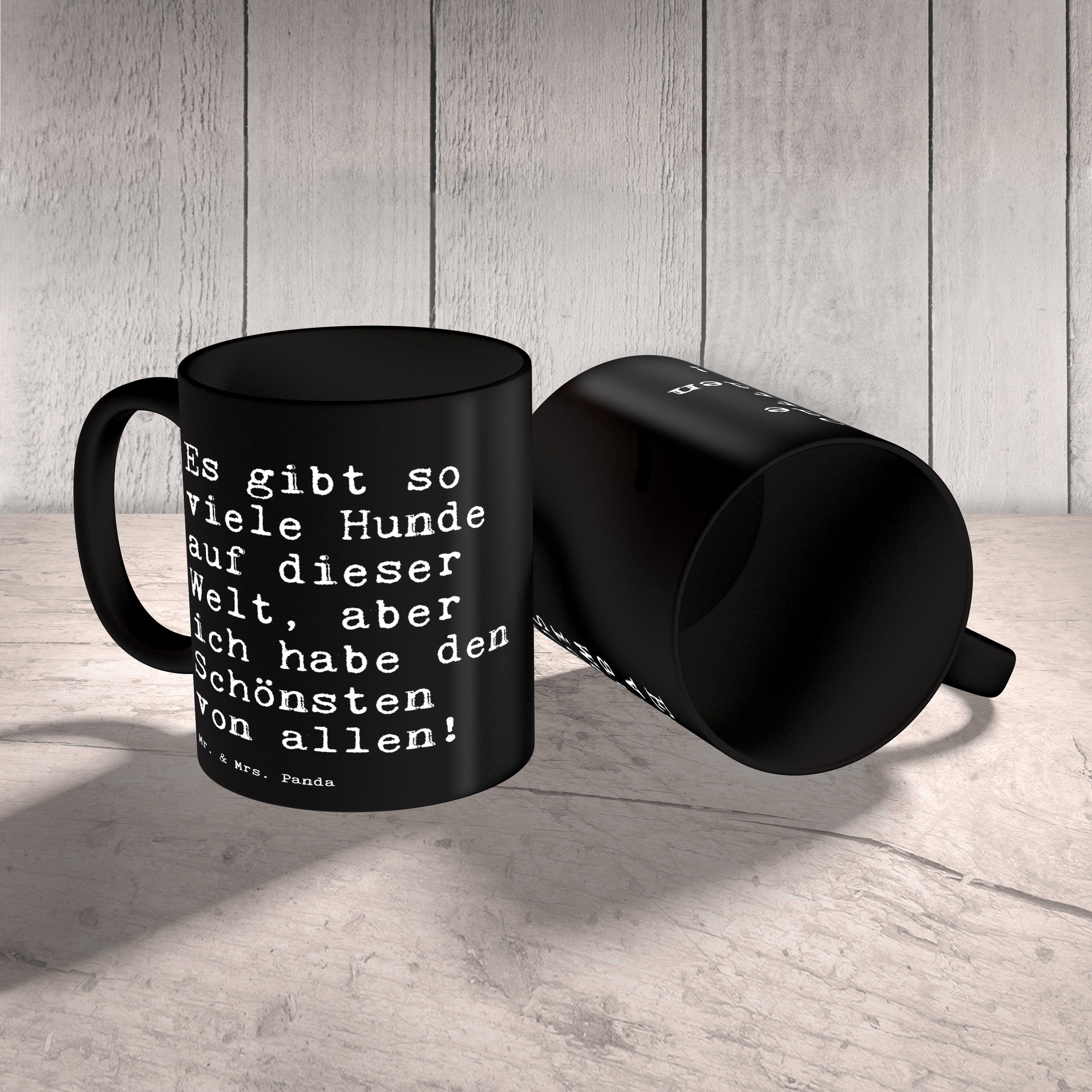 Kaffeebecher, Panda Tasse Mr. Schwarz Geschenk, so Es Mrs. - - Hund, & Keramik Schwarz gibt Kaffeet, viele...