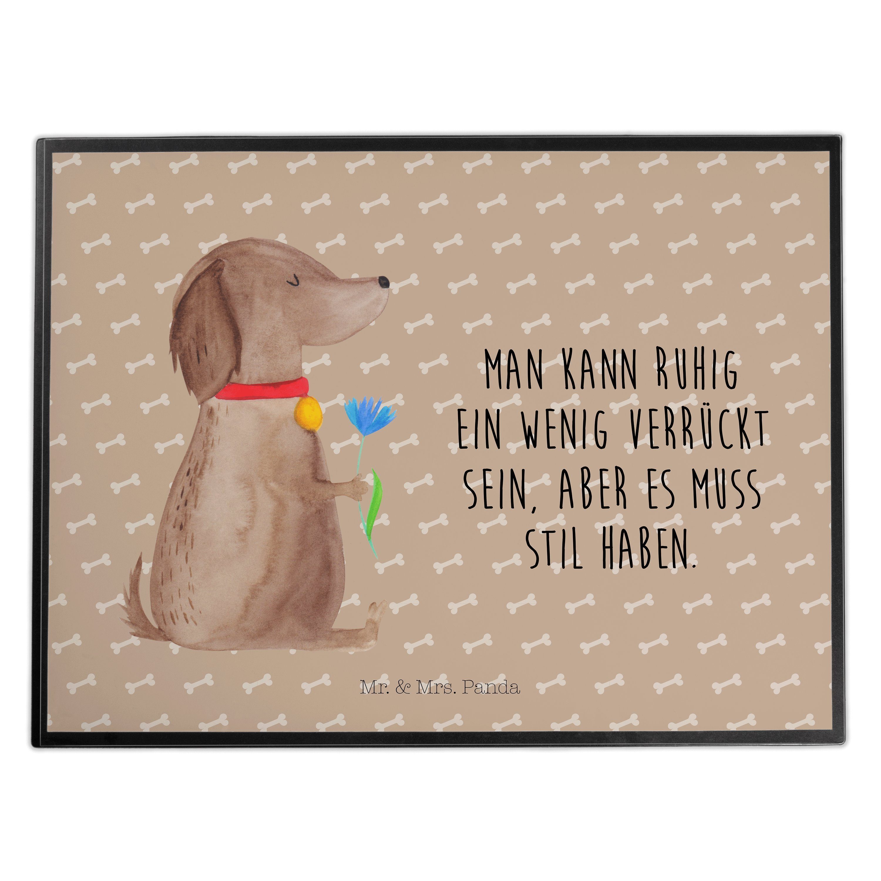 Mr. & Mrs. Panda Schreibtischunterlage »Hund Blume Weiß Geschenk