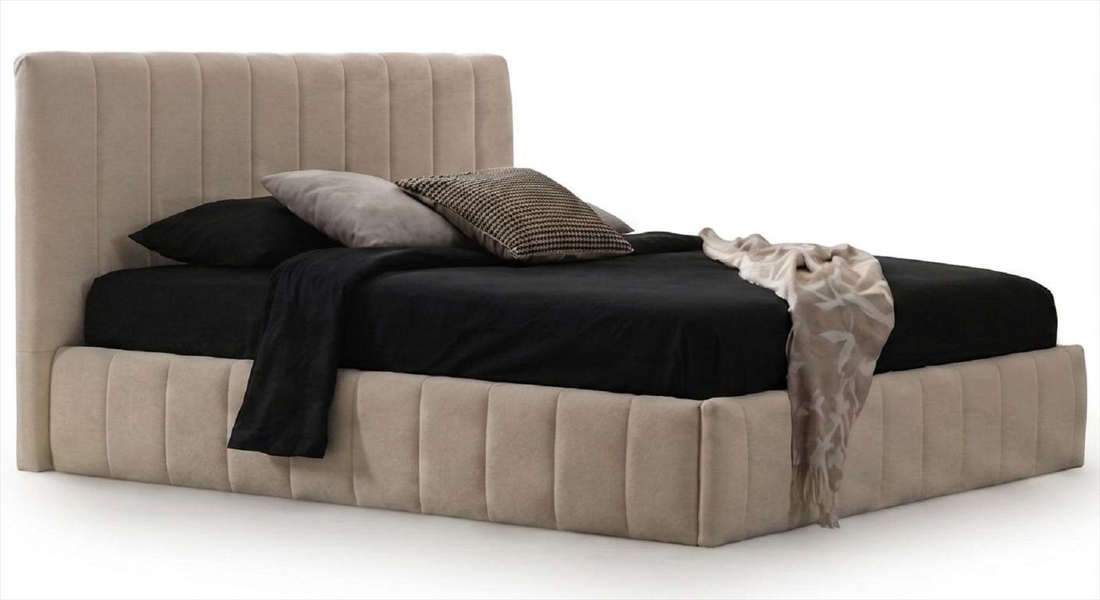 Xlmoebel Polsterbett Polsterbett Beige Modern Stoffbett Schlafzimmer Design Komfort