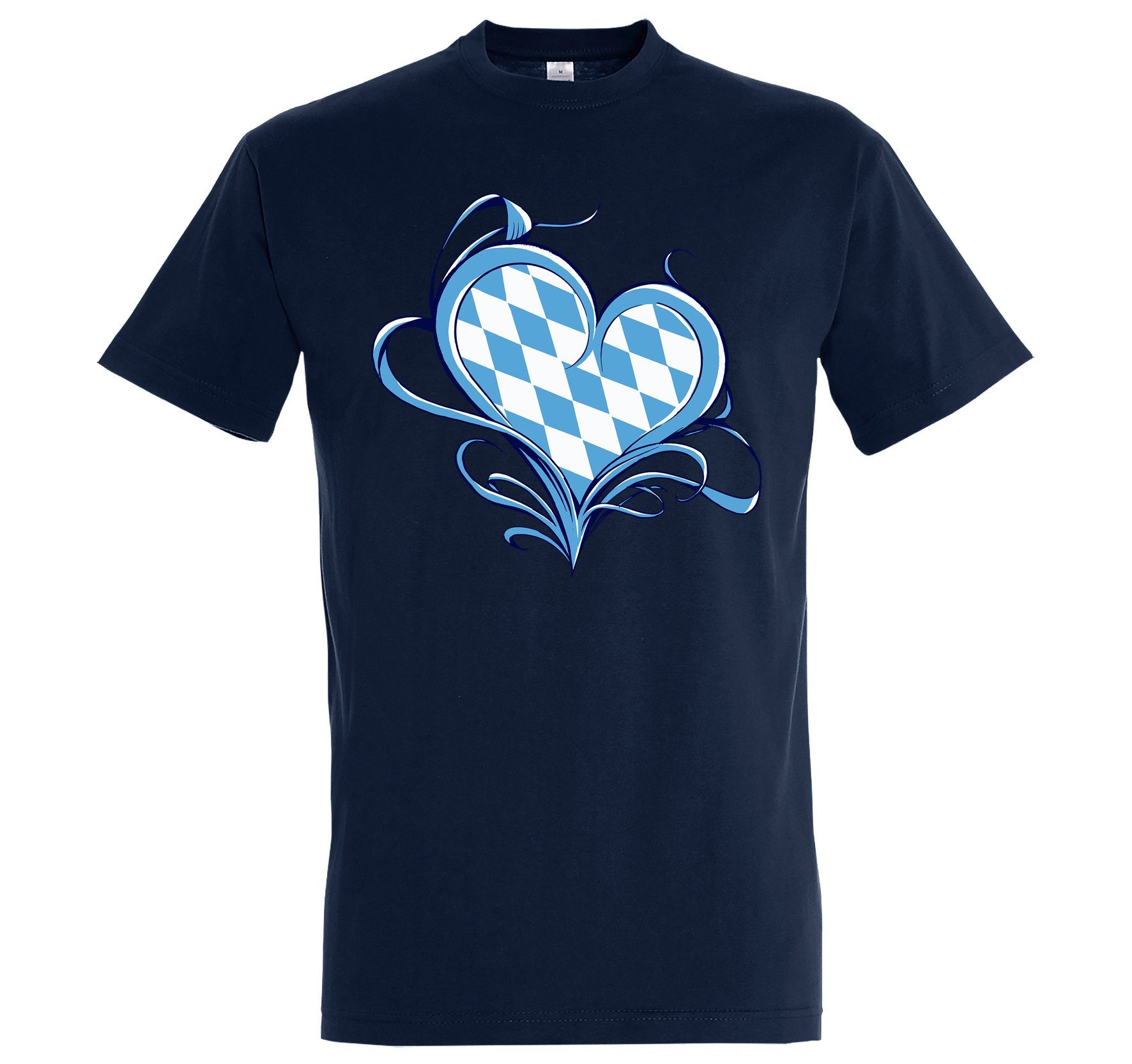 Youth Designz T-Shirt Bayern Love Liebe Herren Shirt mit trendigem Frontprint Navyblau