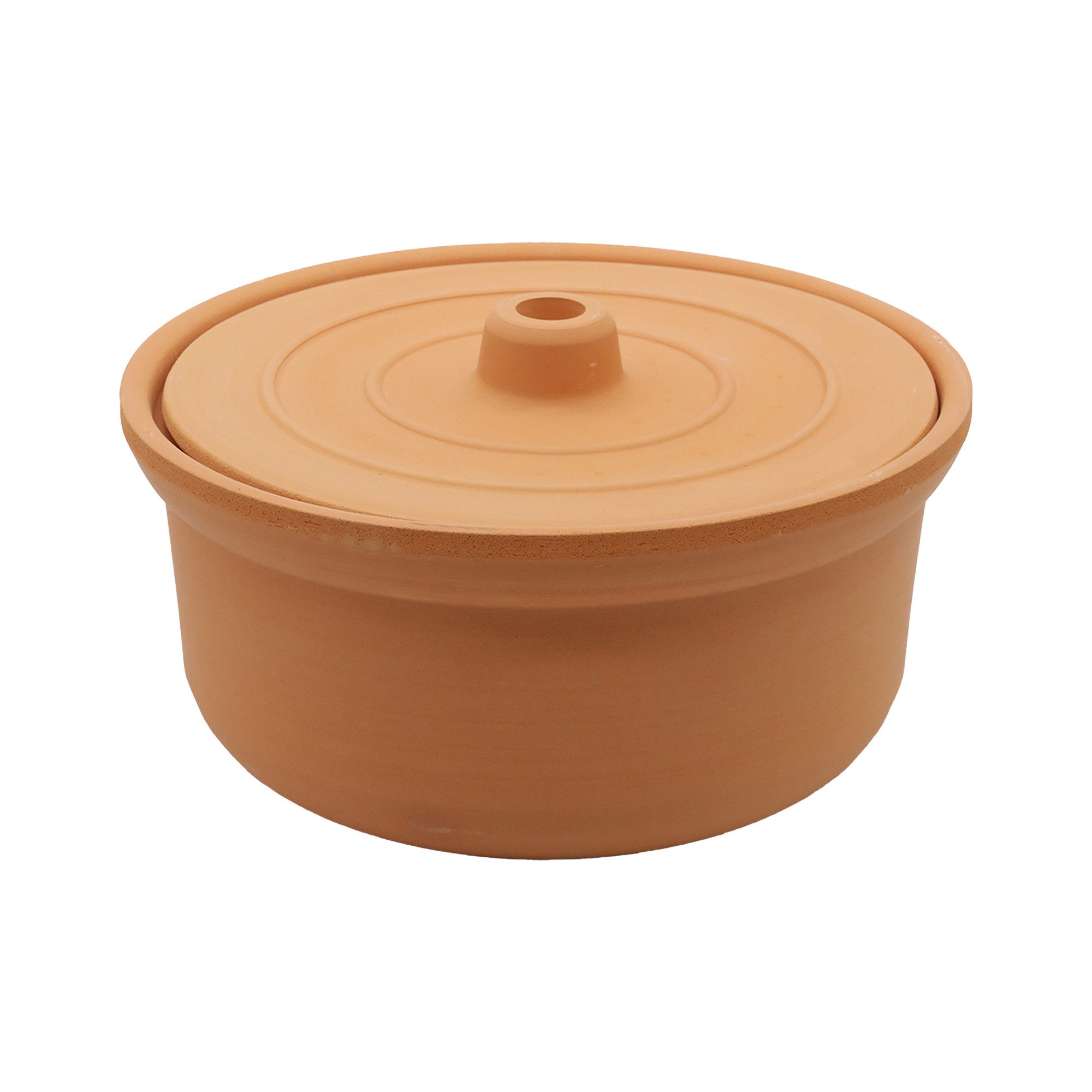 VIAPOT Schmortopf Tontopf Guvec Groß 3,5L mit Deckel, (Topf mit Deckel, 1-tlg., Einzelprodukt mit Deckel), Natur-Keramiktopf mit Deckel, ideal für aromareiches Garen