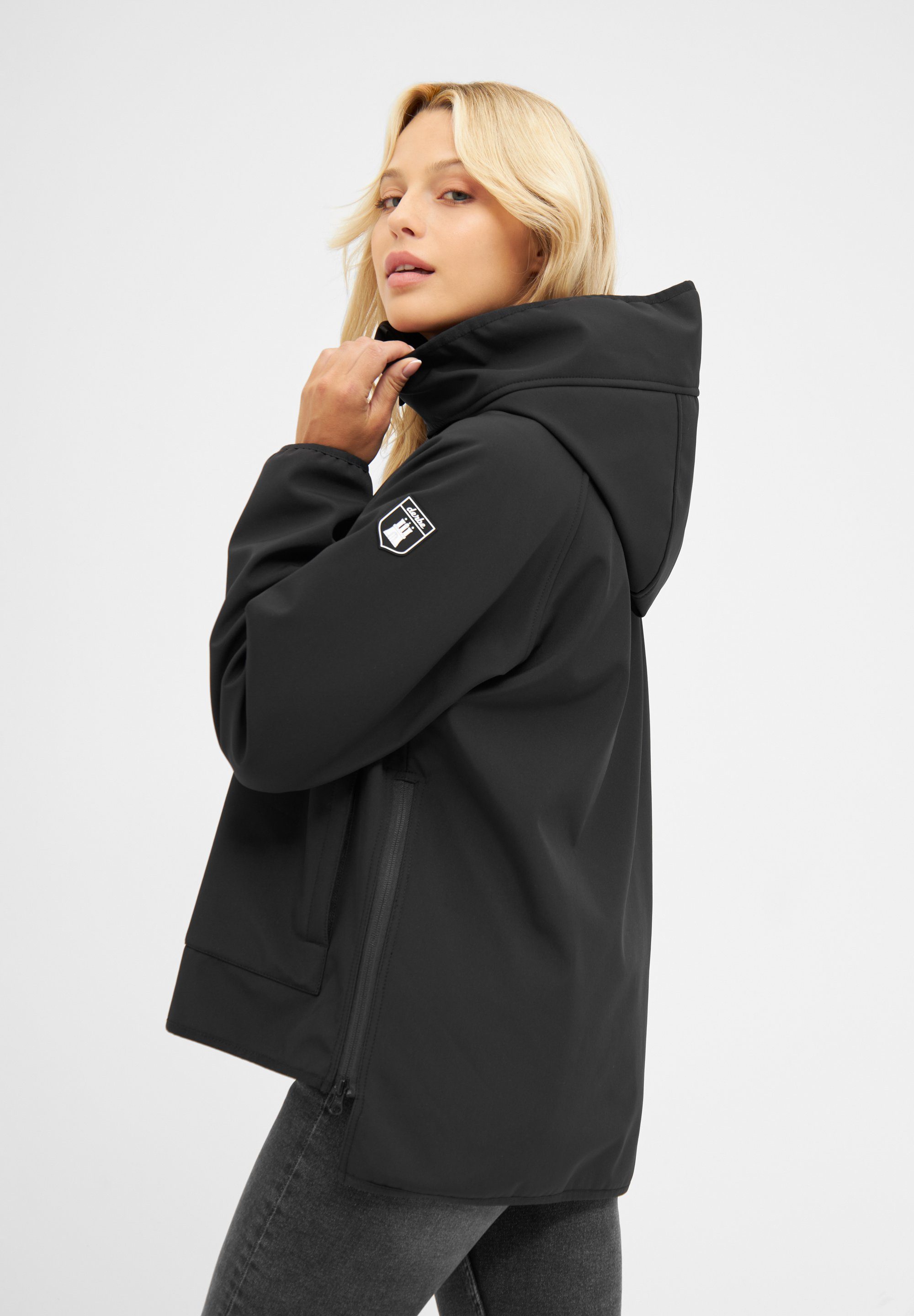 Derbe Softshelljacke Peutby wasserabweisend, winddicht, Kapuze