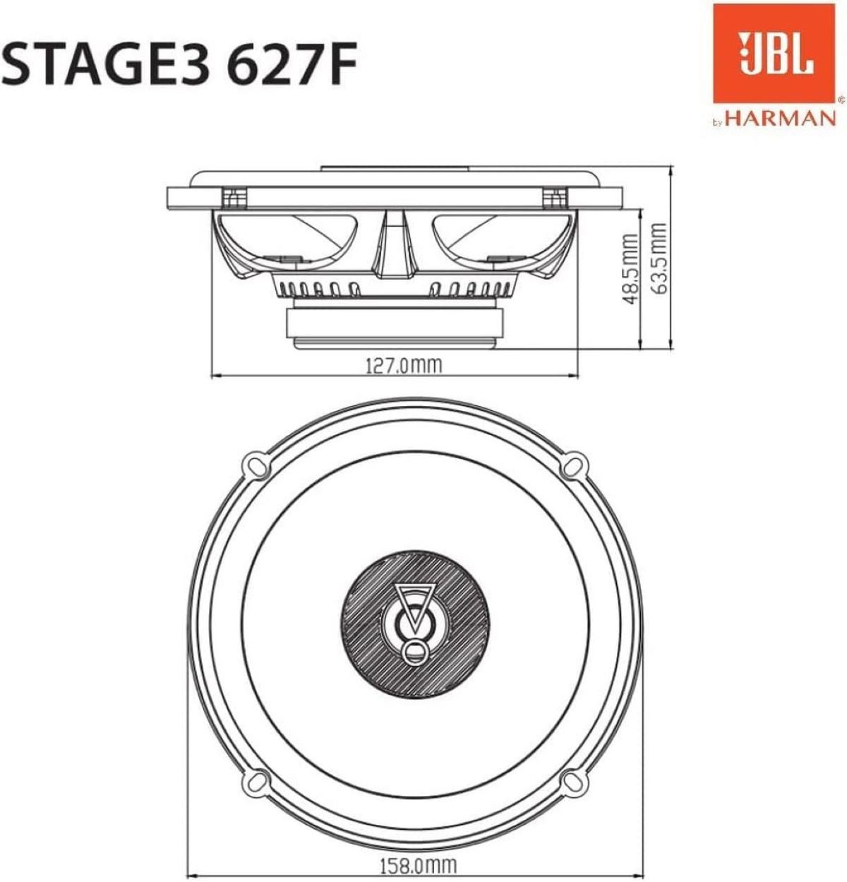 JBL STAGE3 627F 2-Wege Lautsprecher Auto-Lautsprecher (45 W)