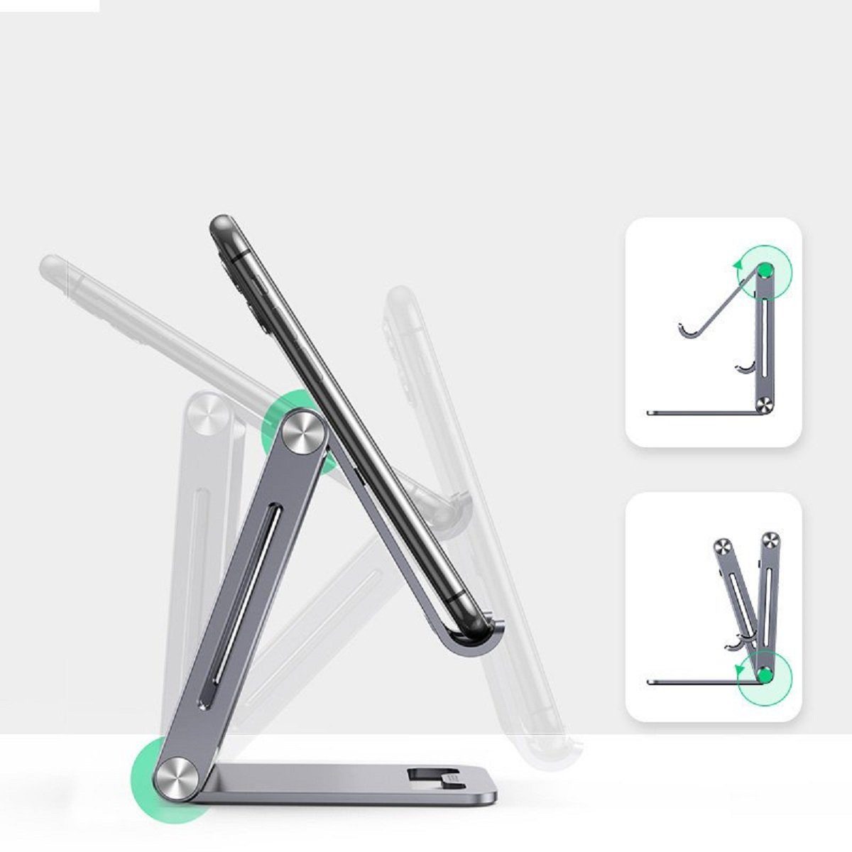 UGREEN Handy-Halterung Handyhalterung Tischständer Handy Halter, (Aufsteckbefestigung, 1-tlg., Aluminium, Universal für Tischständer, Smartphone, Tablet)