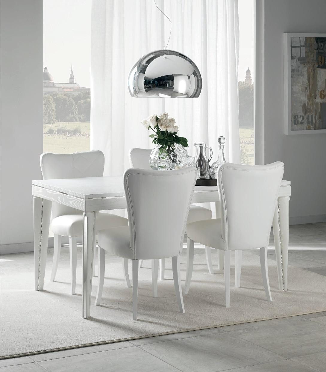 JVmoebel Esstisch Verstellbarer Holztisch für Esszimmermöbel in Weiß, Made in Europa