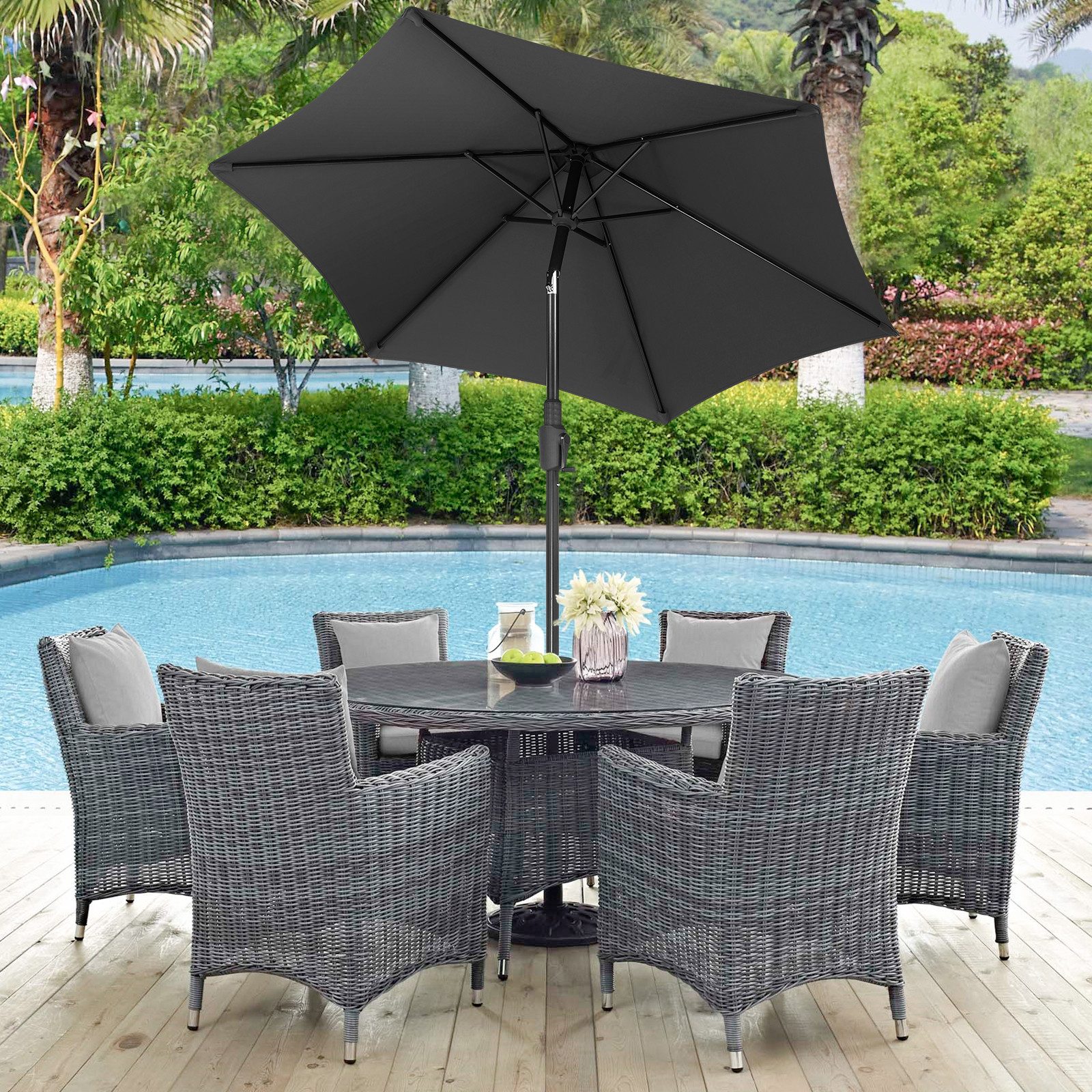 Sekey Sonnenschirm Gartenschirm mit Kurbel ∅ günstig online kaufen
