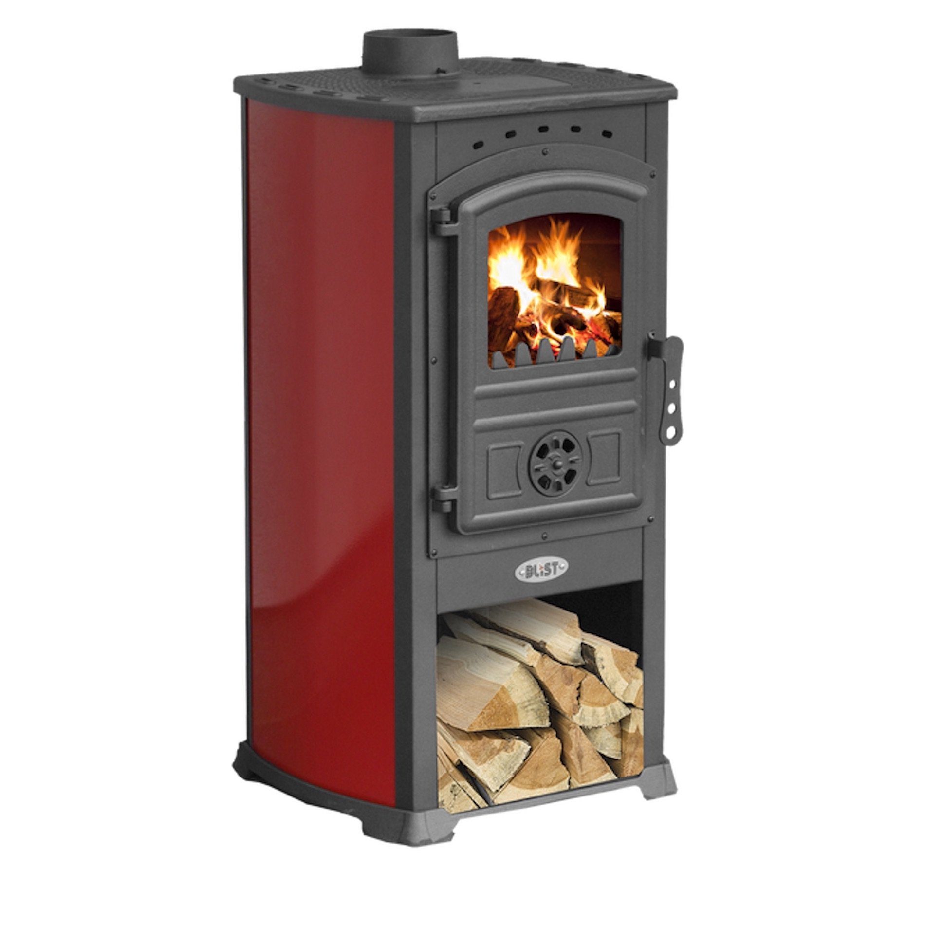 Blist Kaminofen Rot Holzofen 7,2 kW günstig online kaufen