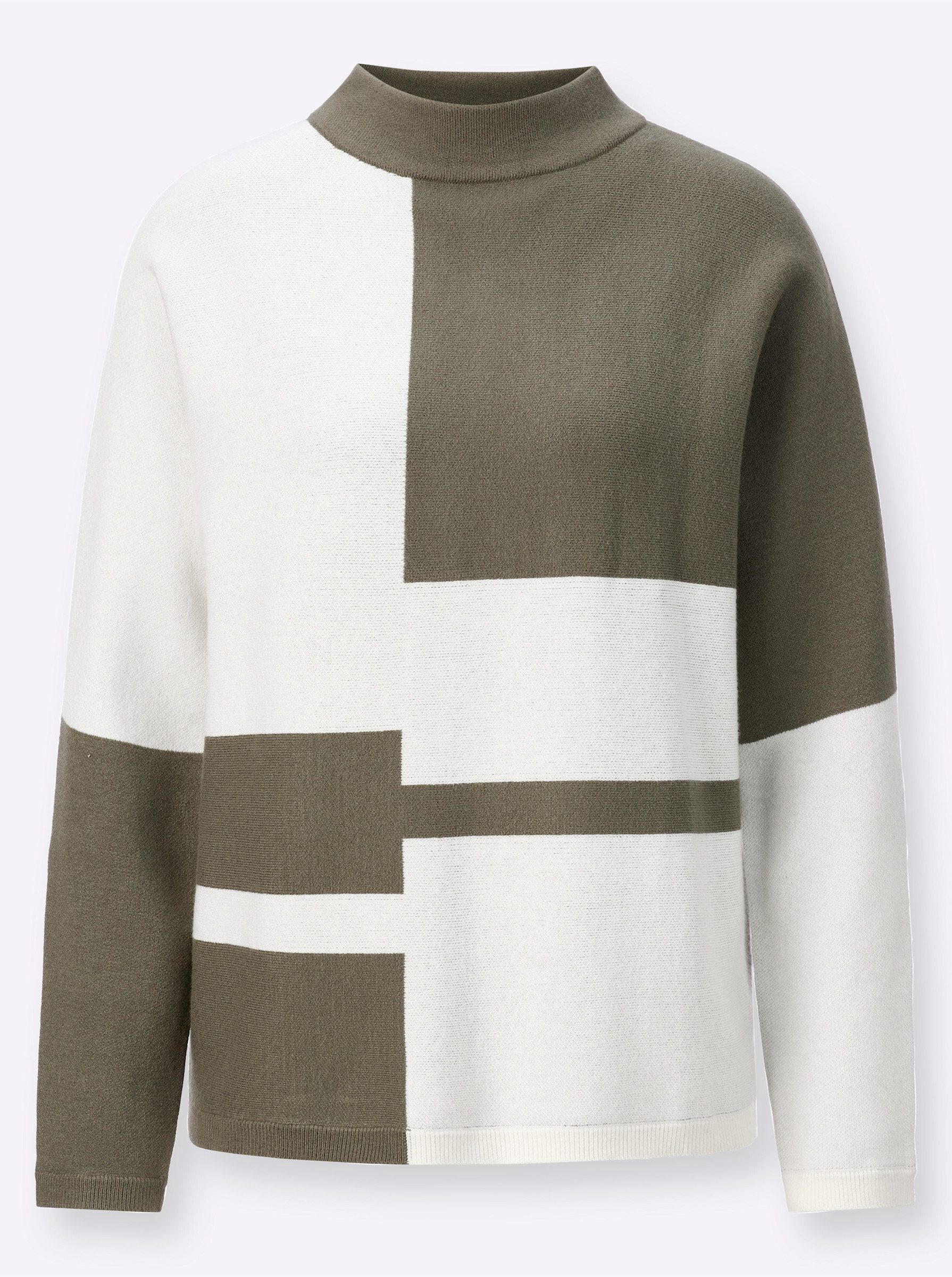 creation L Strickpullover Jacquard-Pullover Langarm Jacquard