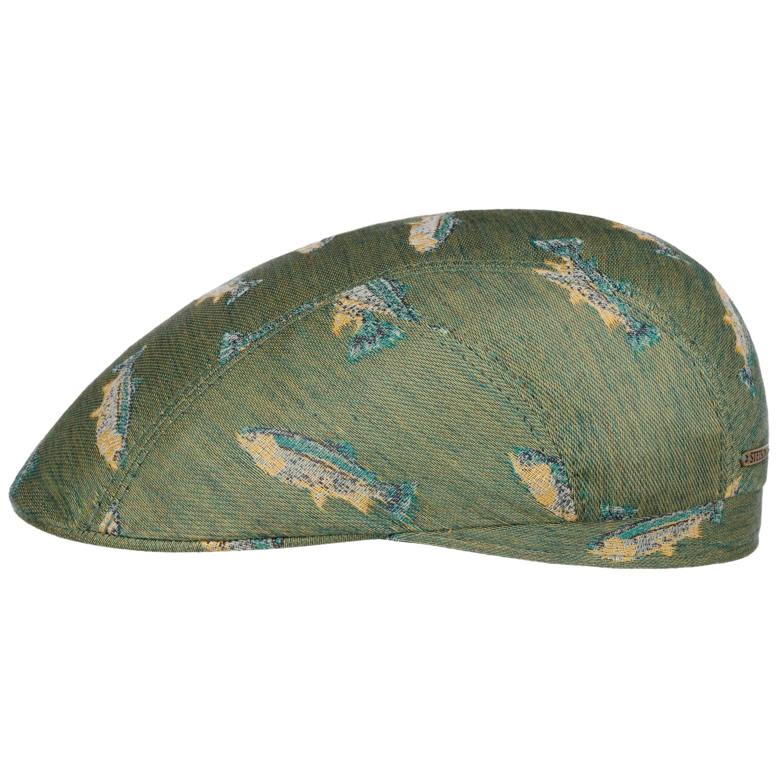 Flat Cap Driver Cap Jacquard Allover Fish