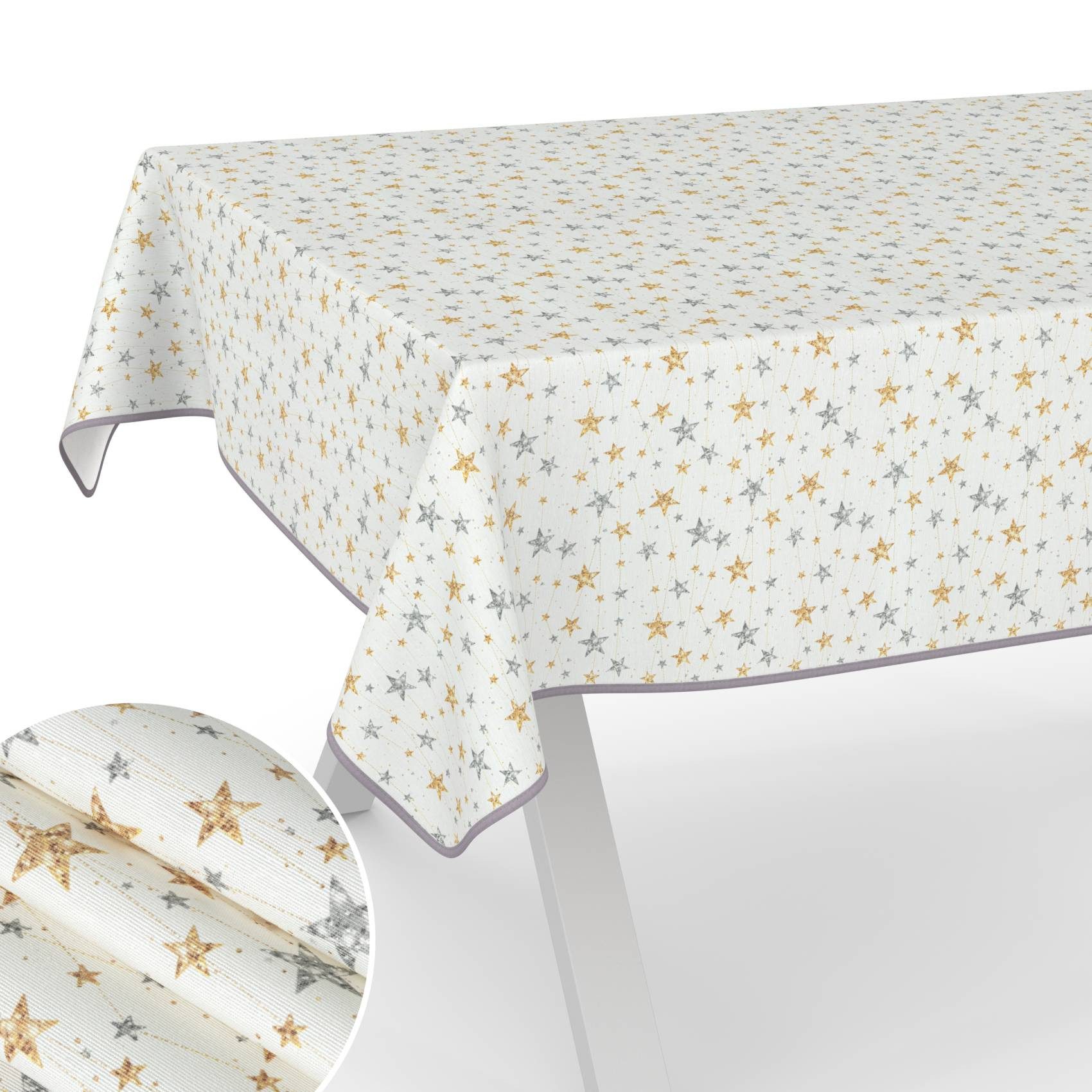 ANRO Tischdecke pflegeleicht Weihnachten Tischtuch Christmas Strene Tischwä günstig online kaufen