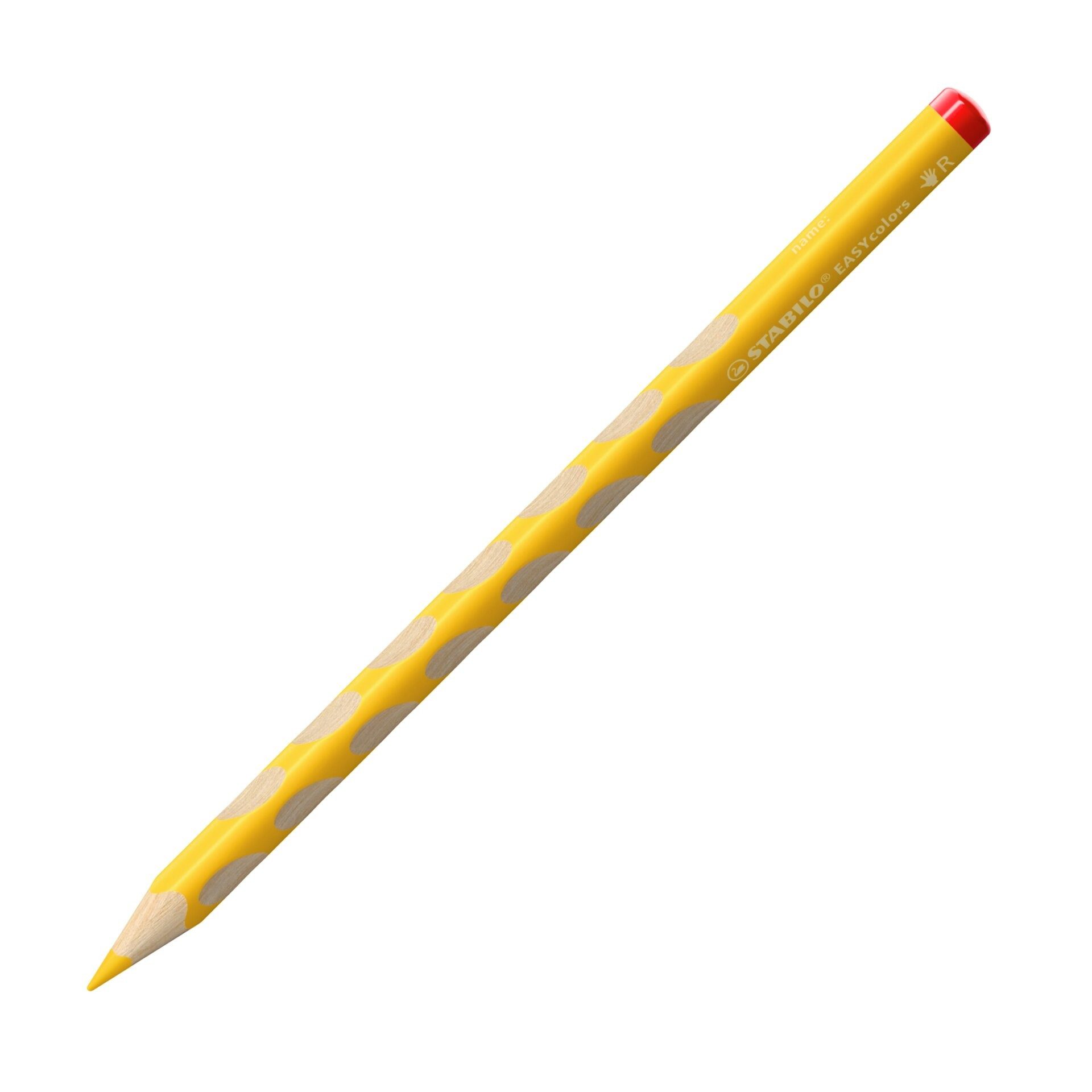 STABILO Buntstift EASYcolors Ergonomische Buntstifte für Rechtshänder 6er Set, Ergonomische Dreikantform mit Griffmulden und Namensfeld