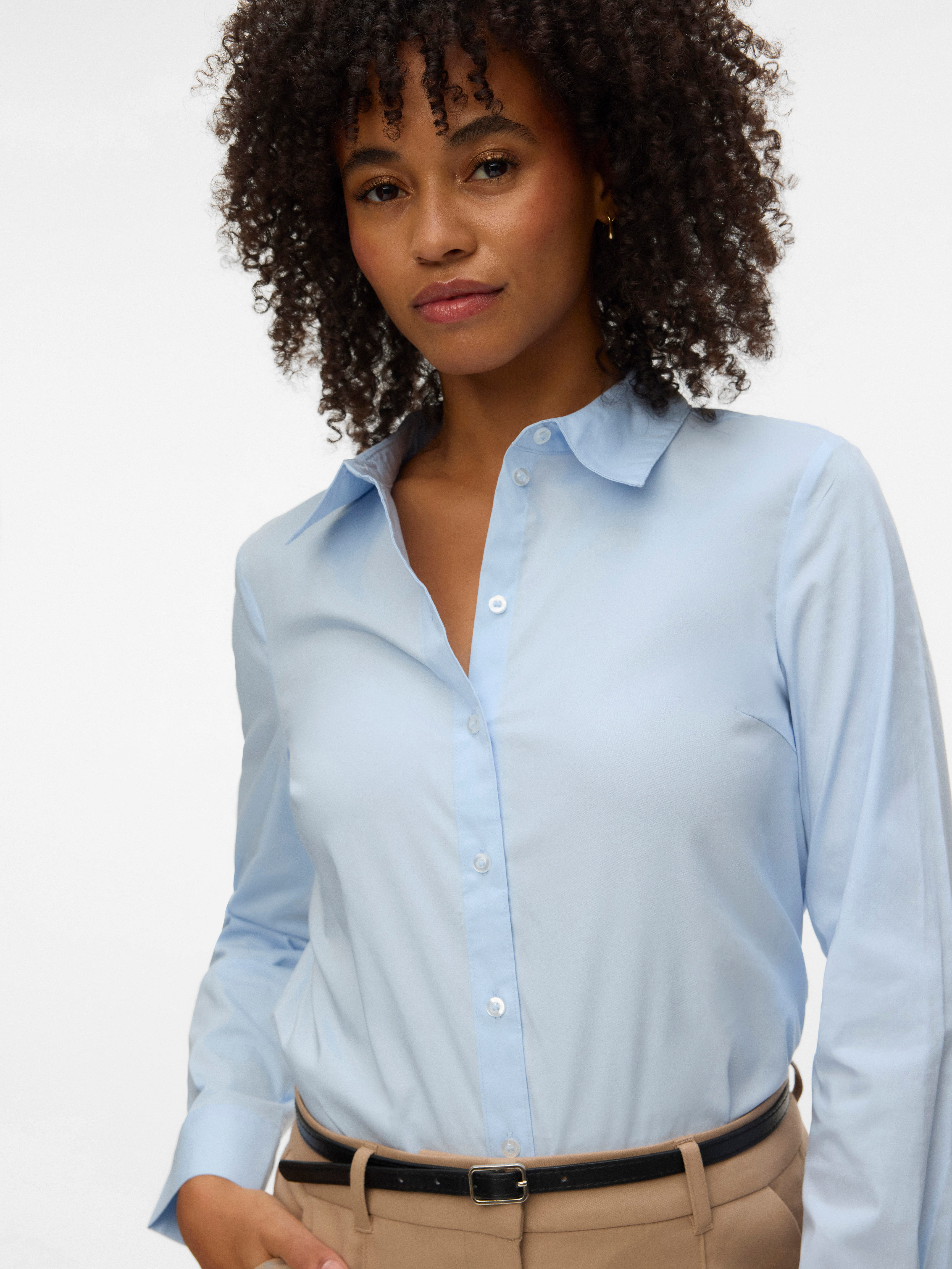 Vero Moda Langarmbluse VMSOPHIE LS SHIRT WVN NOOS Baumwollmischung, regular fit