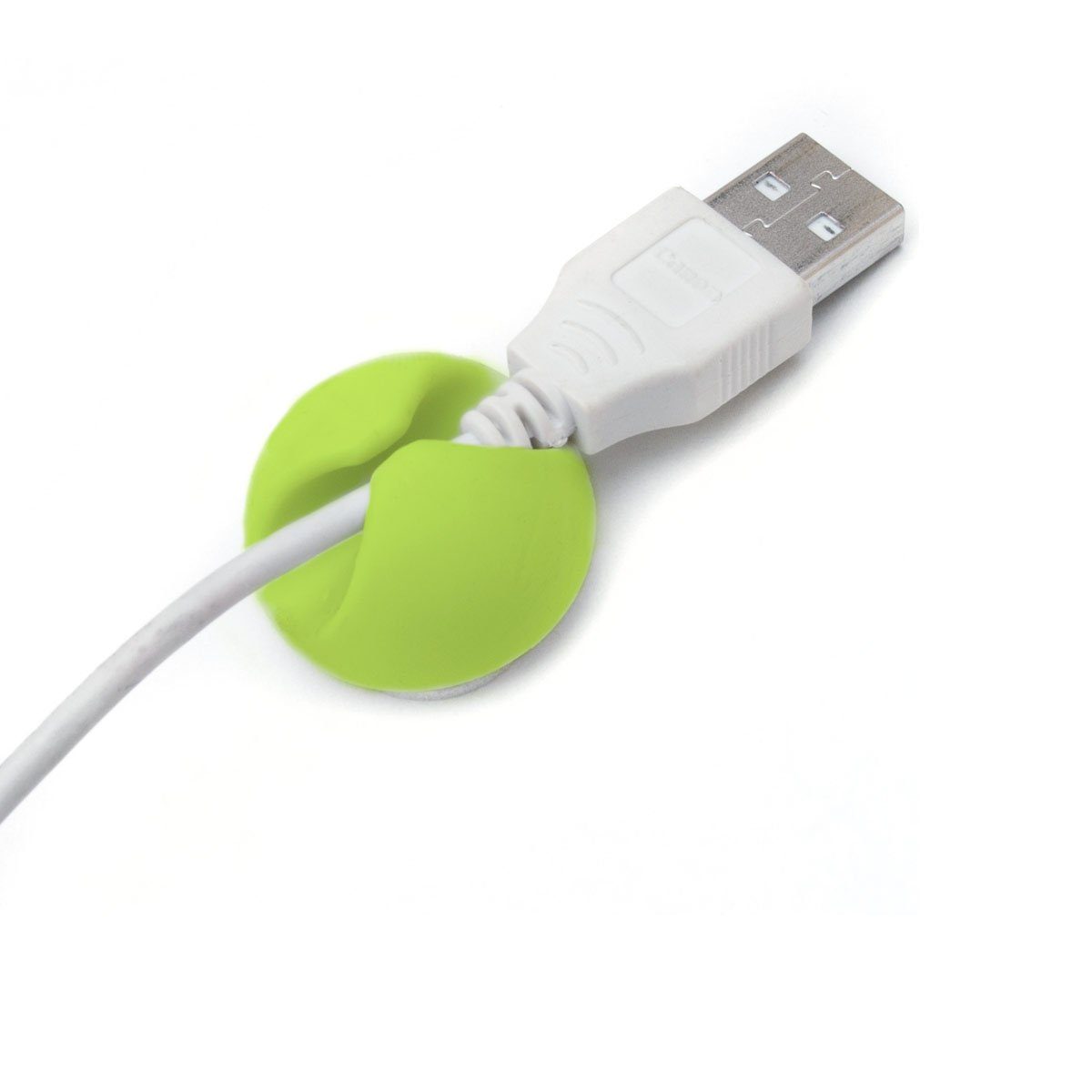 Goods+Gadgets Kabelbinder Kabelbinder & Kabelführung–6er CableDrop Kabelhalter für Schreibtisch (Kabelordner, 6 Stück) Weiß