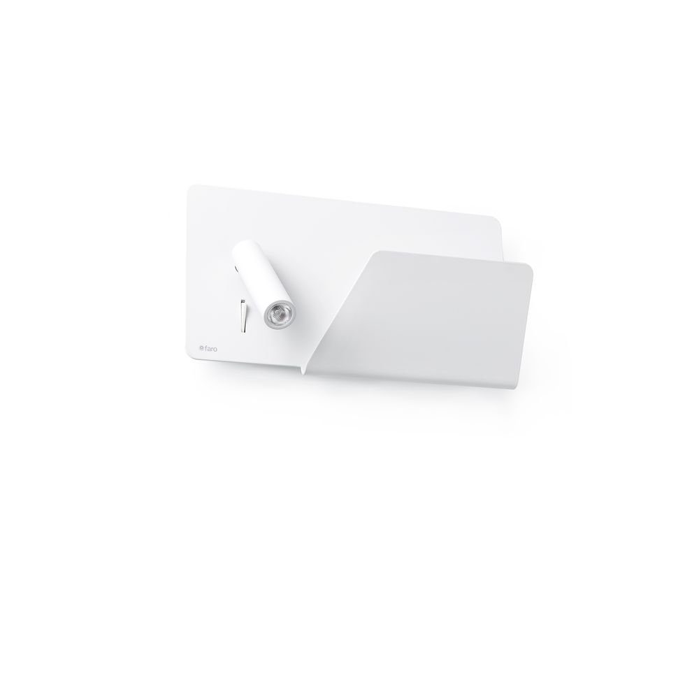 FARO Barcelona Wandleuchte USB SUAU mit rechten LED-spot Weiß Weiß