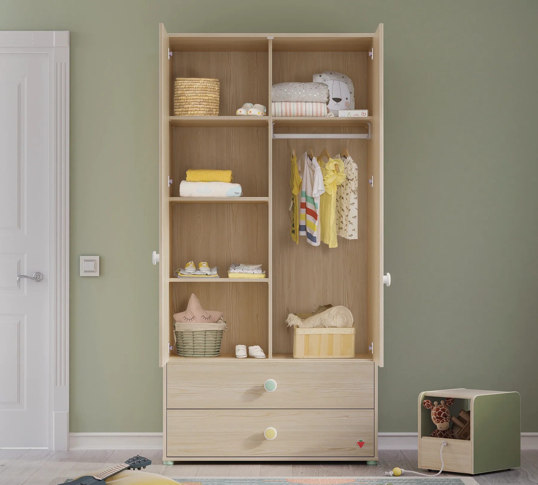 Möbel-Zeit Kleiderschrank MONTES natur, 2-trg.