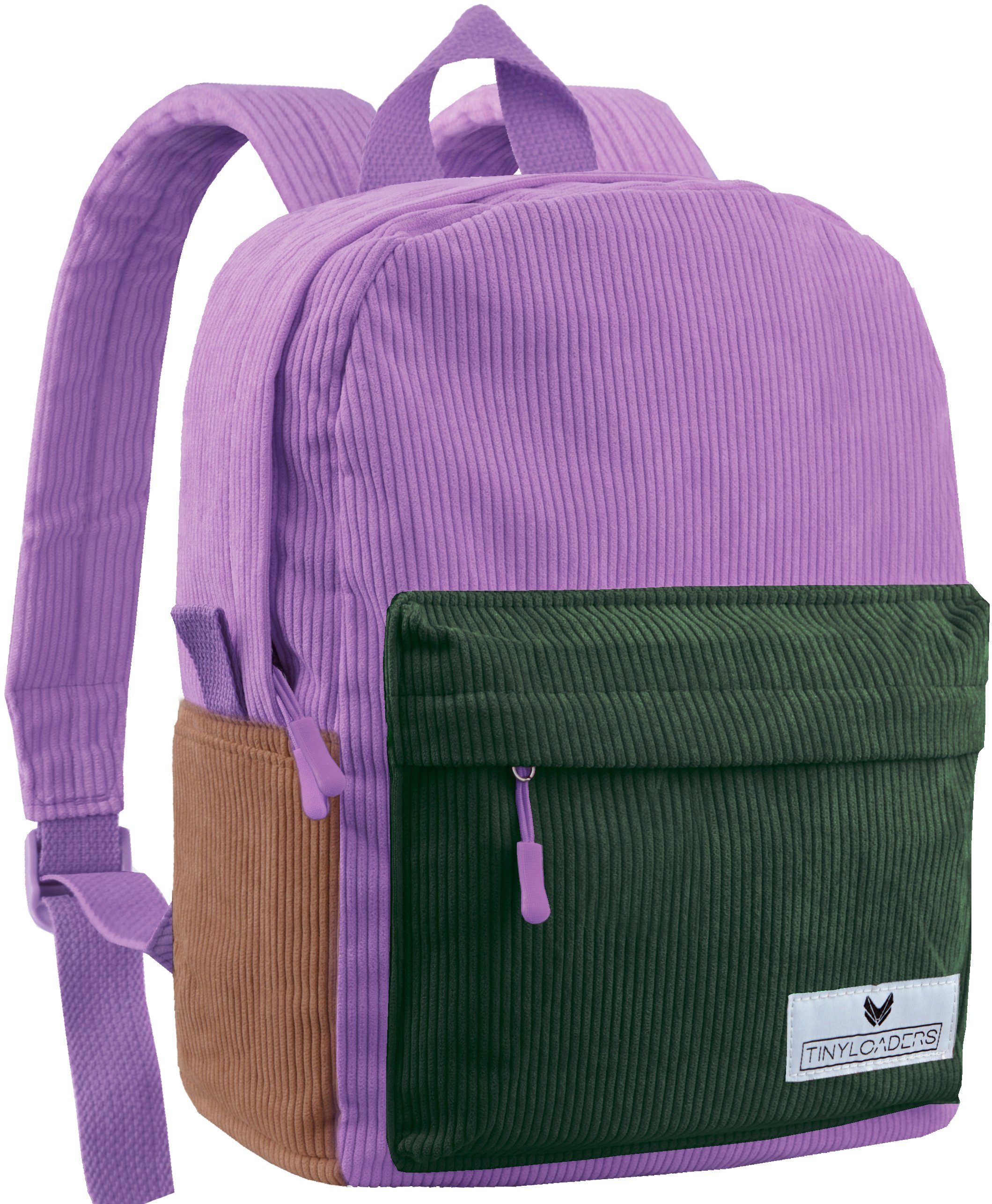 Rucksack Kordrucksack, Rucksack Kinder, PFC-frei, TINYLOADERS Backpack Robuste Kinderrucksack Kinder Kordrucksack Kord Kinderrucksack Innentasche, Zipper, Lavender