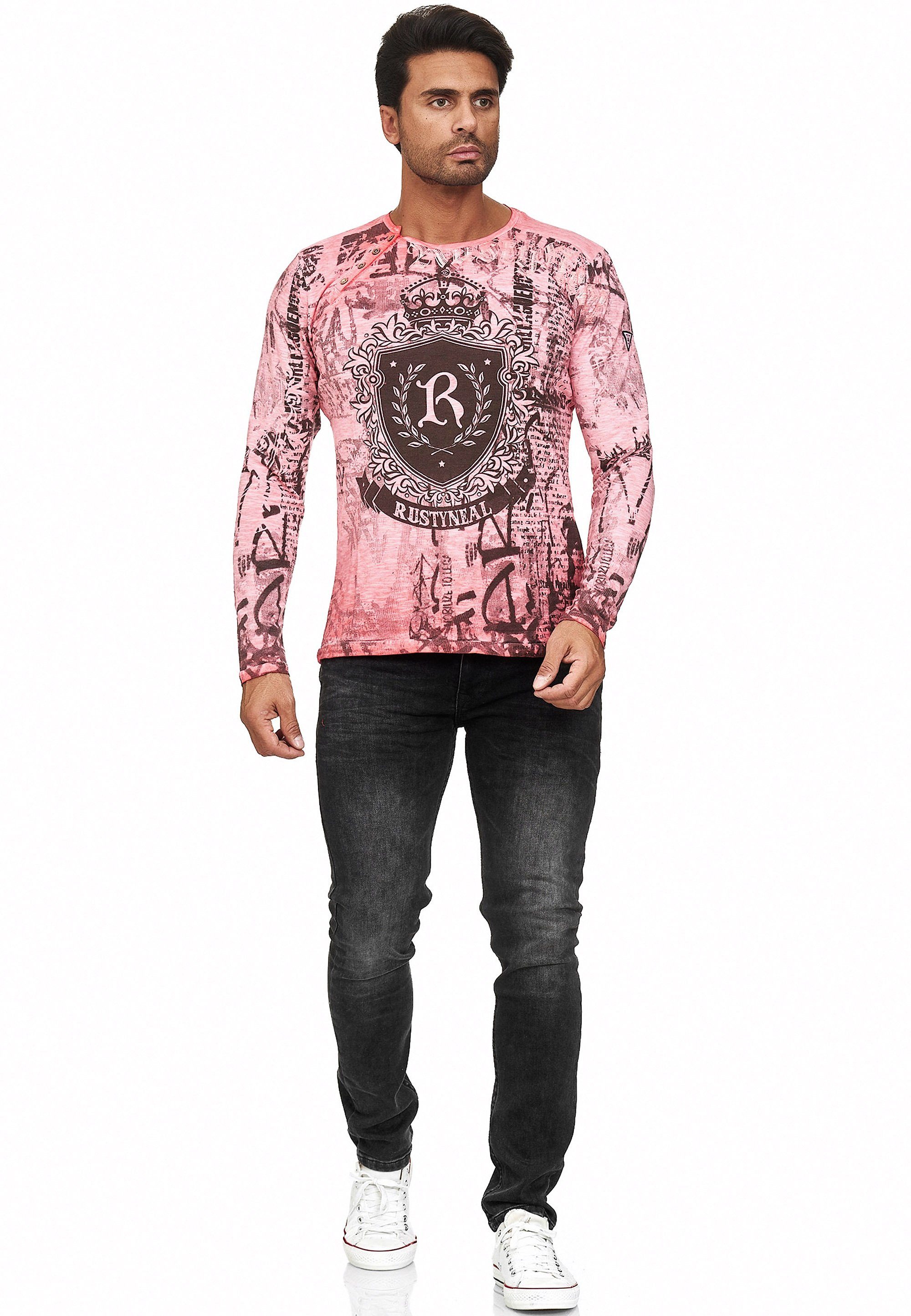 Rusty Neal Langarmshirt aus hochwertigem Stoff günstig online kaufen