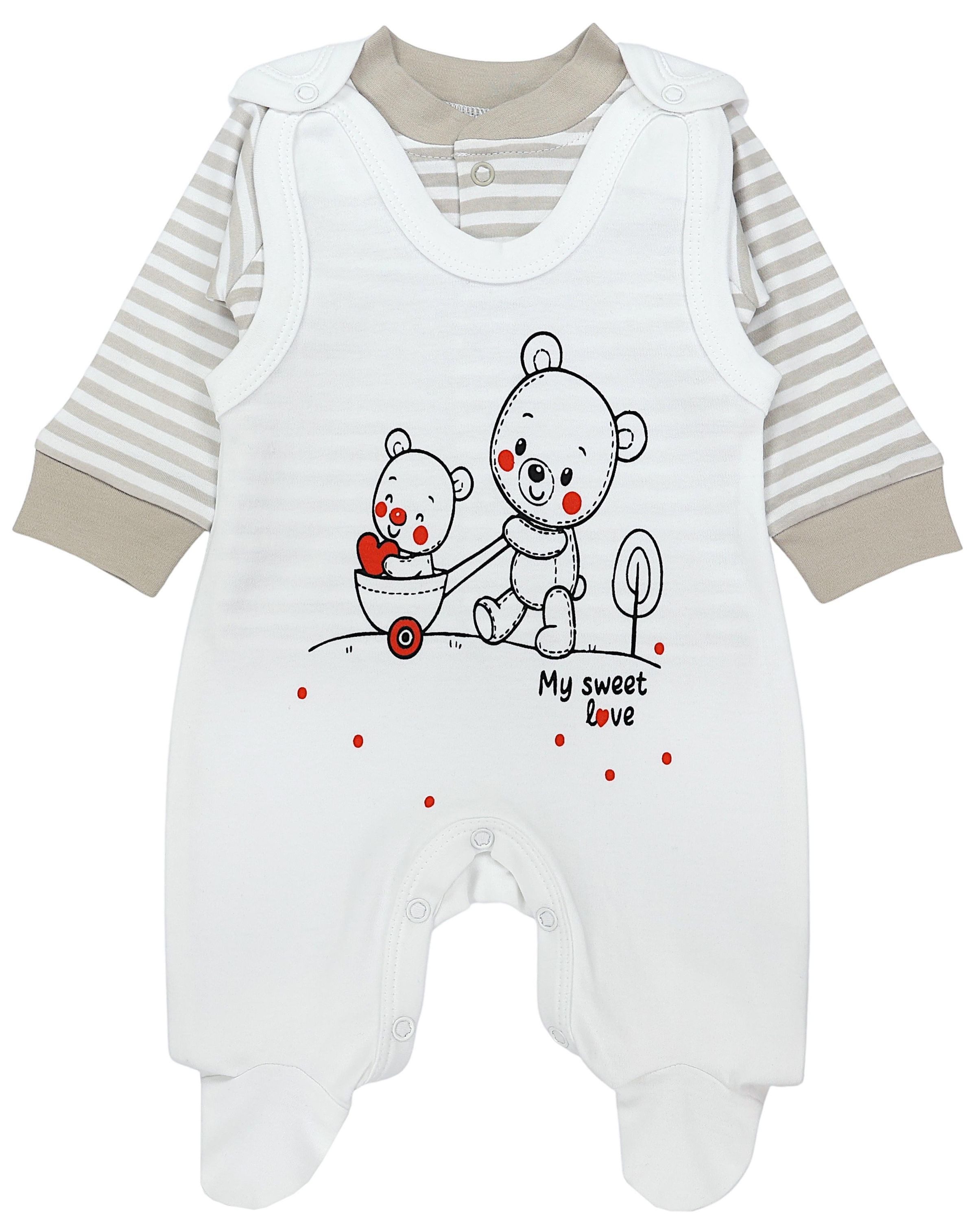TupTam Strampler TupTam Baby Mädchen Jungen Strampler mit Langarmshirt Aufdruck Spruch