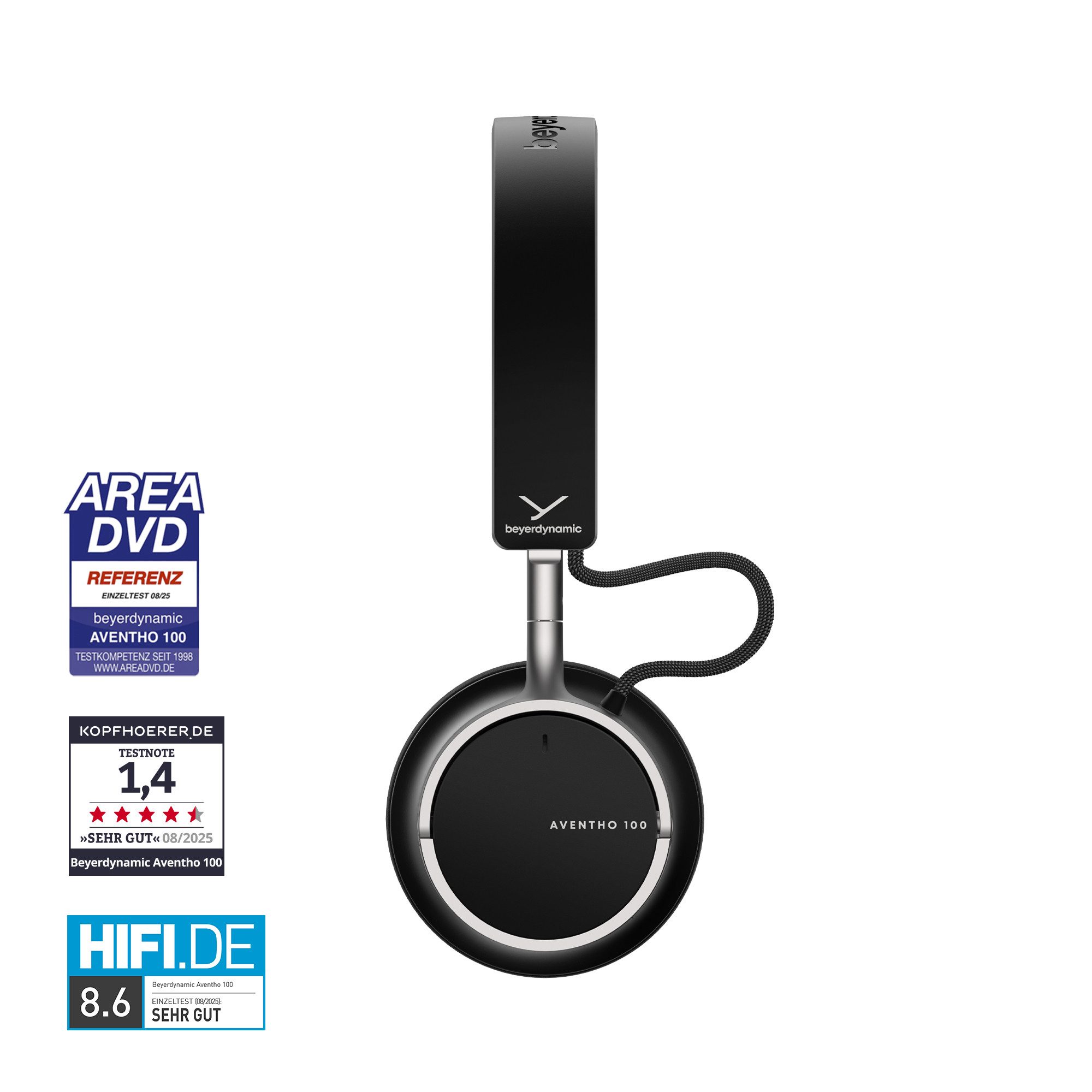 beyerdynamic AVENTHO 100 mit ANC wireless Kopfhörer (Keine Sprachsteuerung, Mehr als 60 Std. Akkulaufzeit ohne ANC, 40 Std. Akkulaufzeit mit ANC)