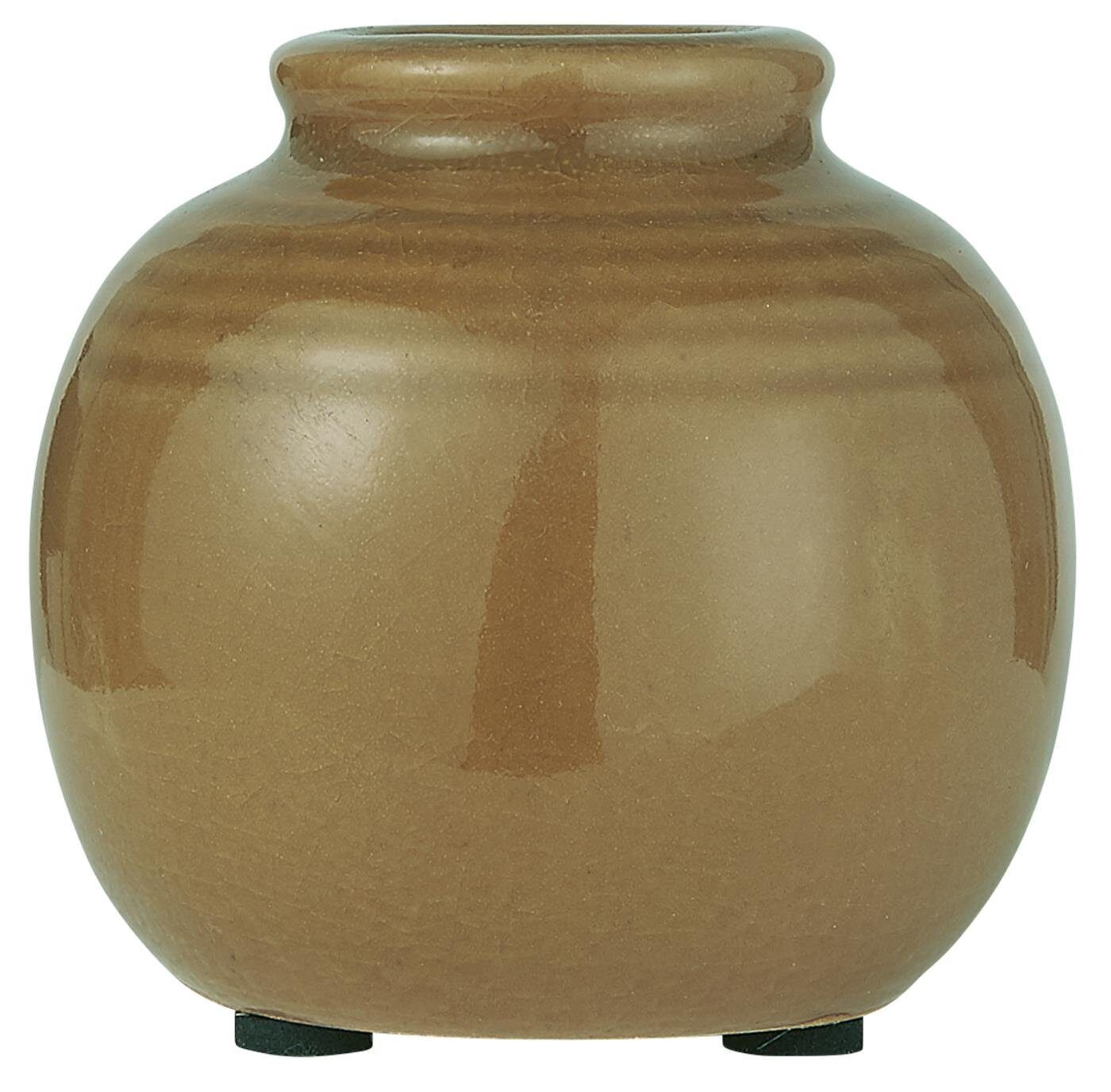 Ib Laursen Dekovase Mini Vase Rillen ocker