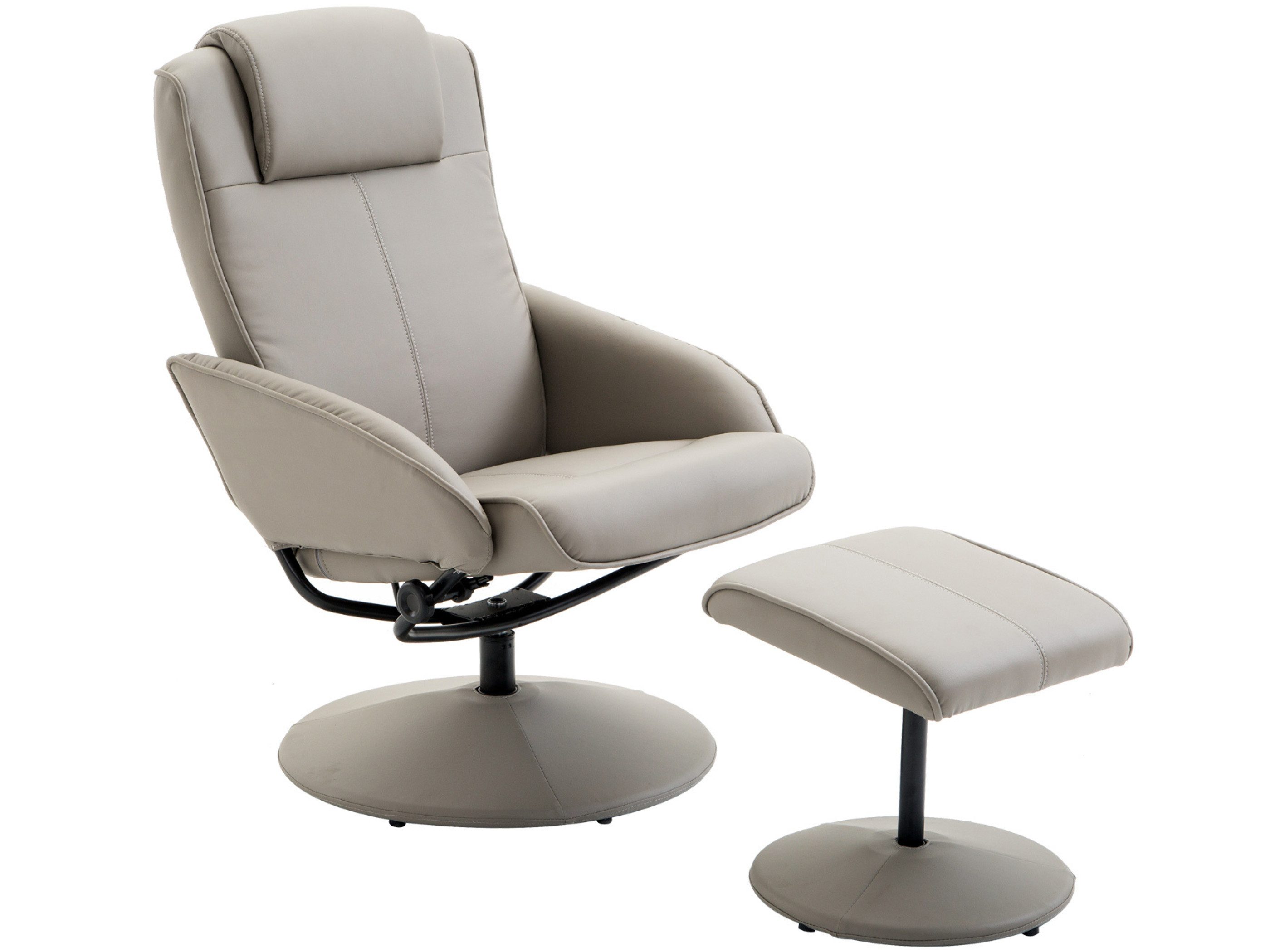 SeedWave Loungesessel Relaxsessel 360° Drehbarer Fernsehsessel mit Liegefunktion, Fußhocker, Der Armlehnstuhl mit verstellbarer Relax-Rüchlehne bis zu 145°