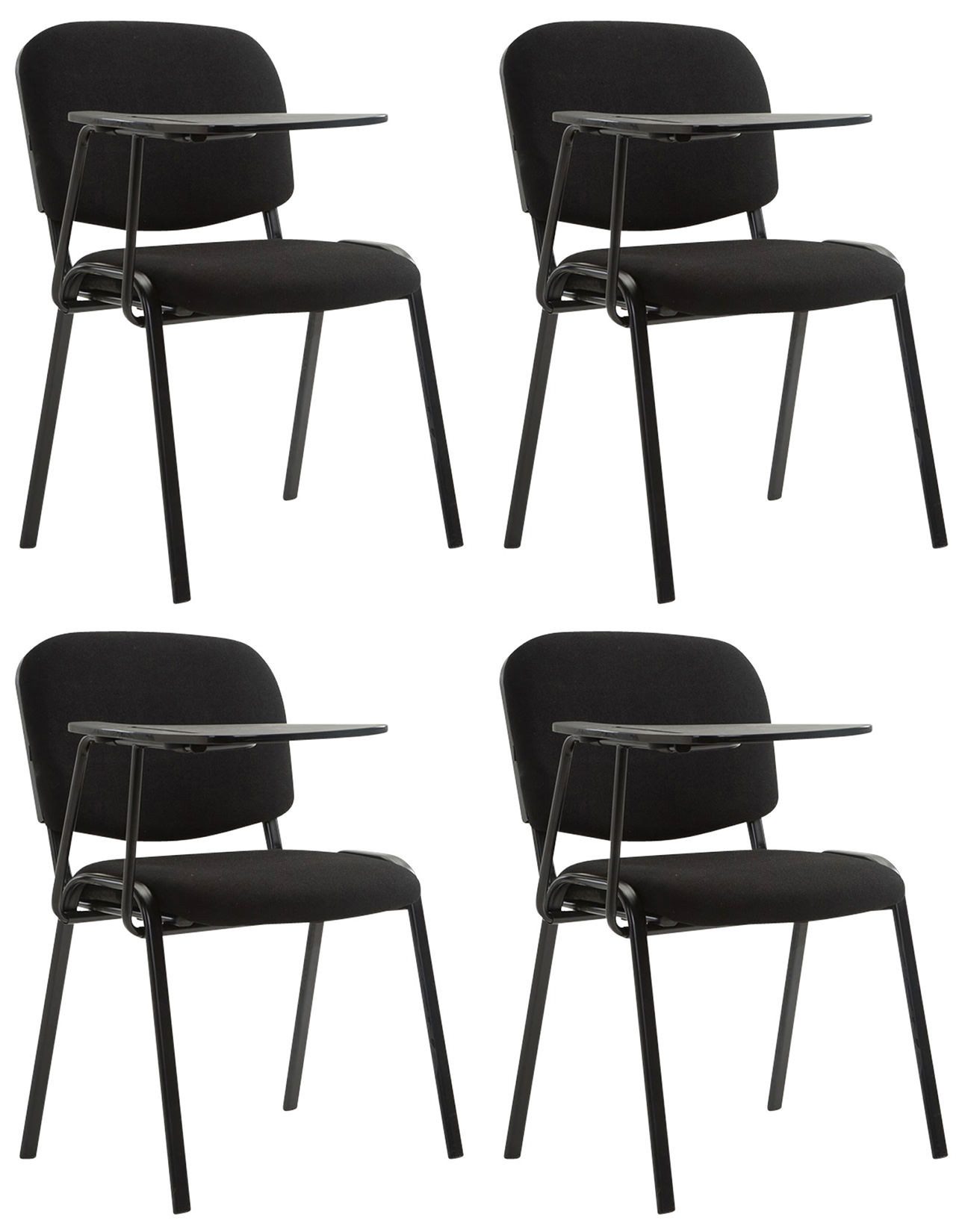 CLP Besucherstuhl Ken Stoff (4er Set), gepolstert, klappbarer Tisch