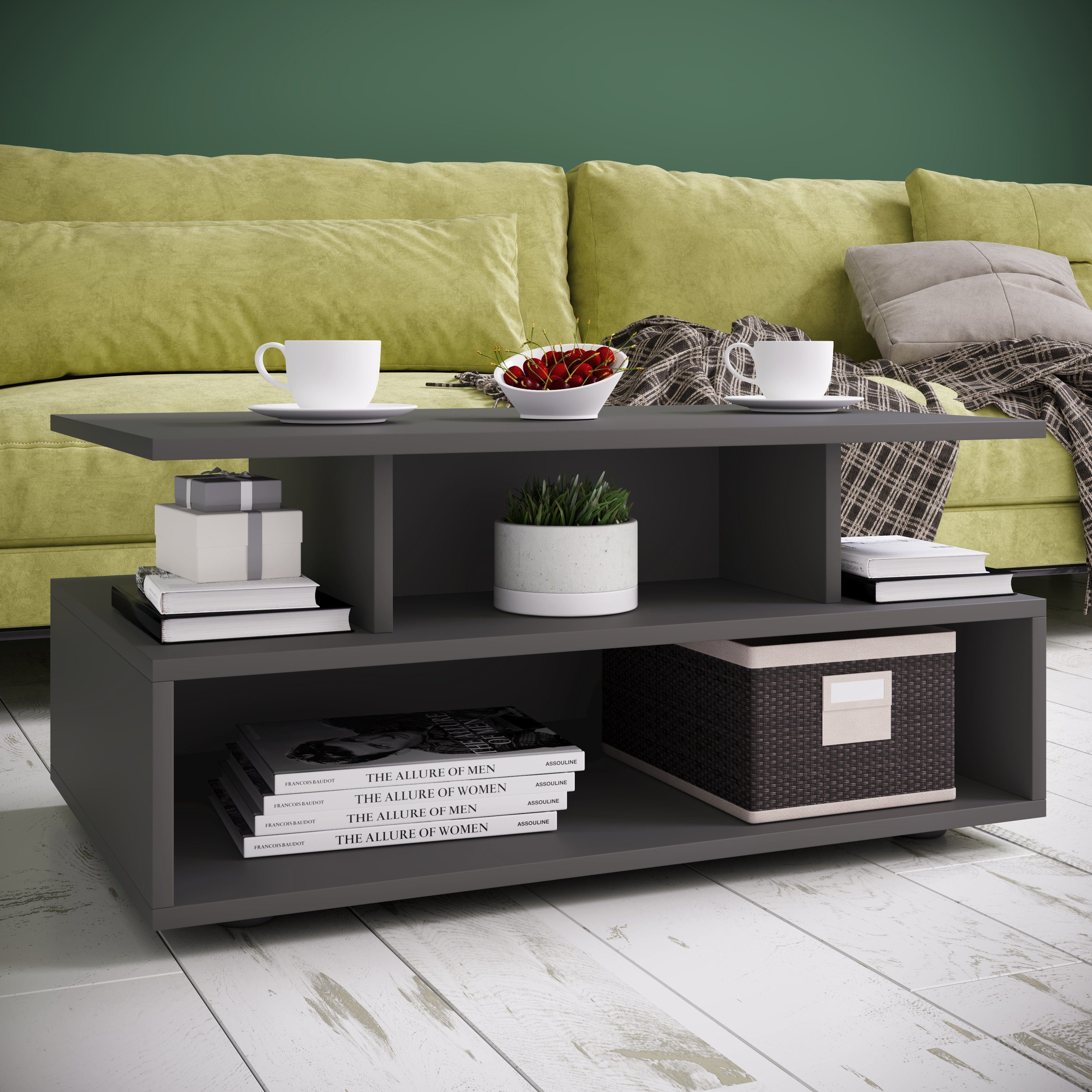 VCM Couchtisch Esila 40x80x50cm, Holz Couchtisch