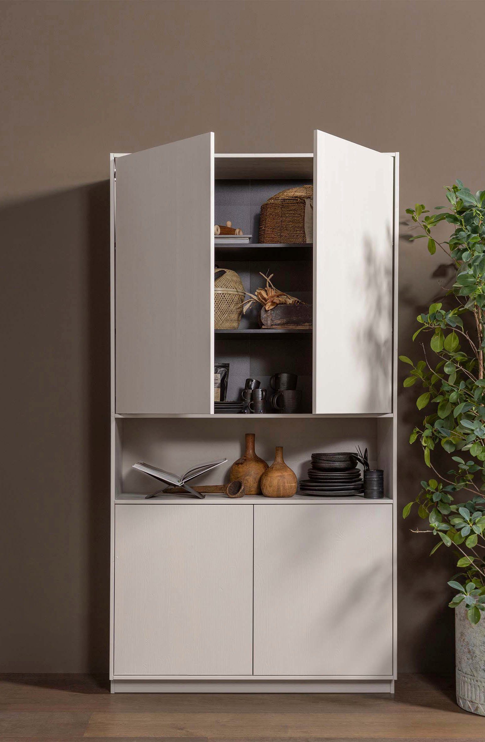 WOOOD Buffet Finca mit Push-to-Open-System, Höhe 210 cm x Breite 110 cm