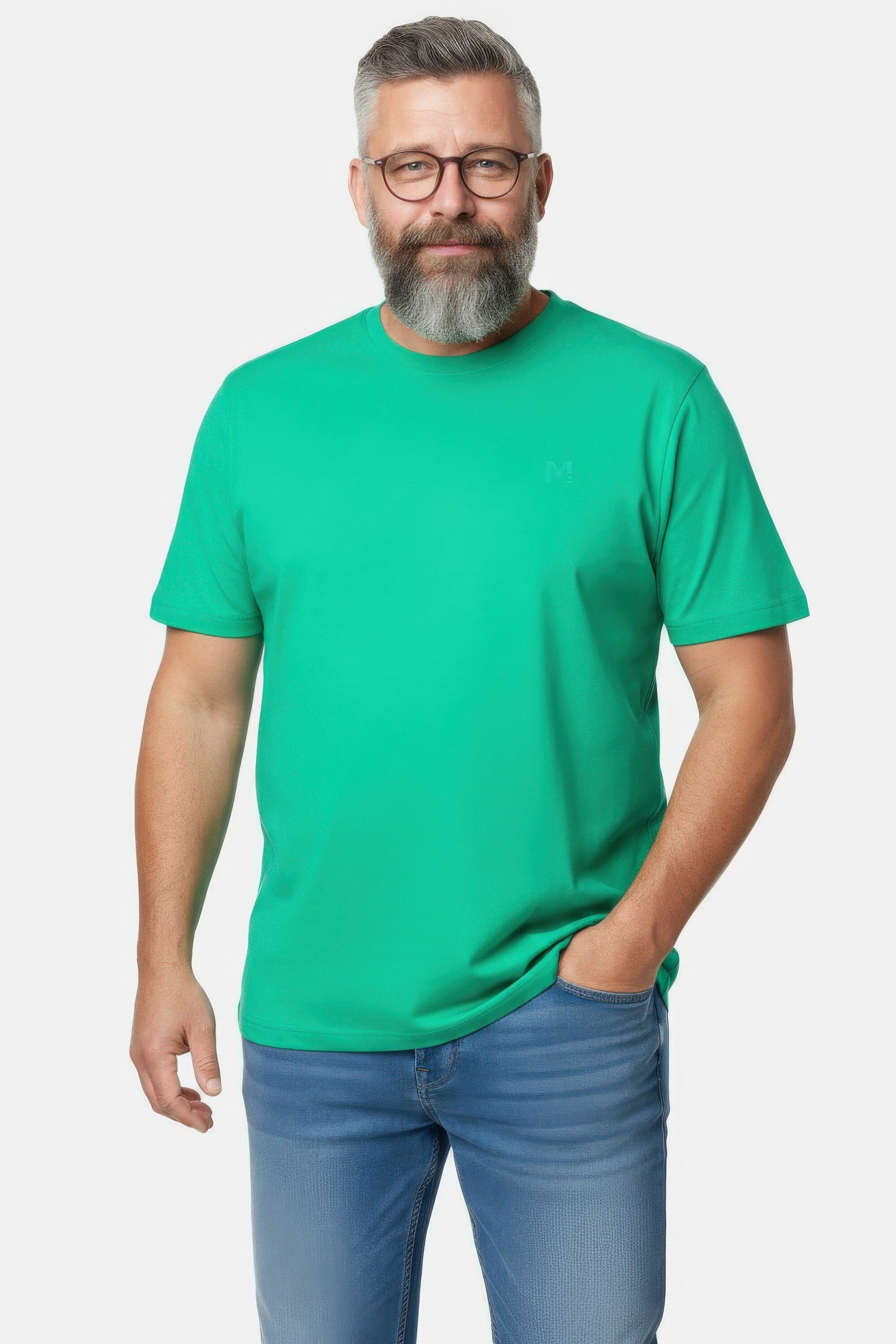 Men Plus T-Shirt T-Shirt Basic Halbarm Rundhals günstig online kaufen