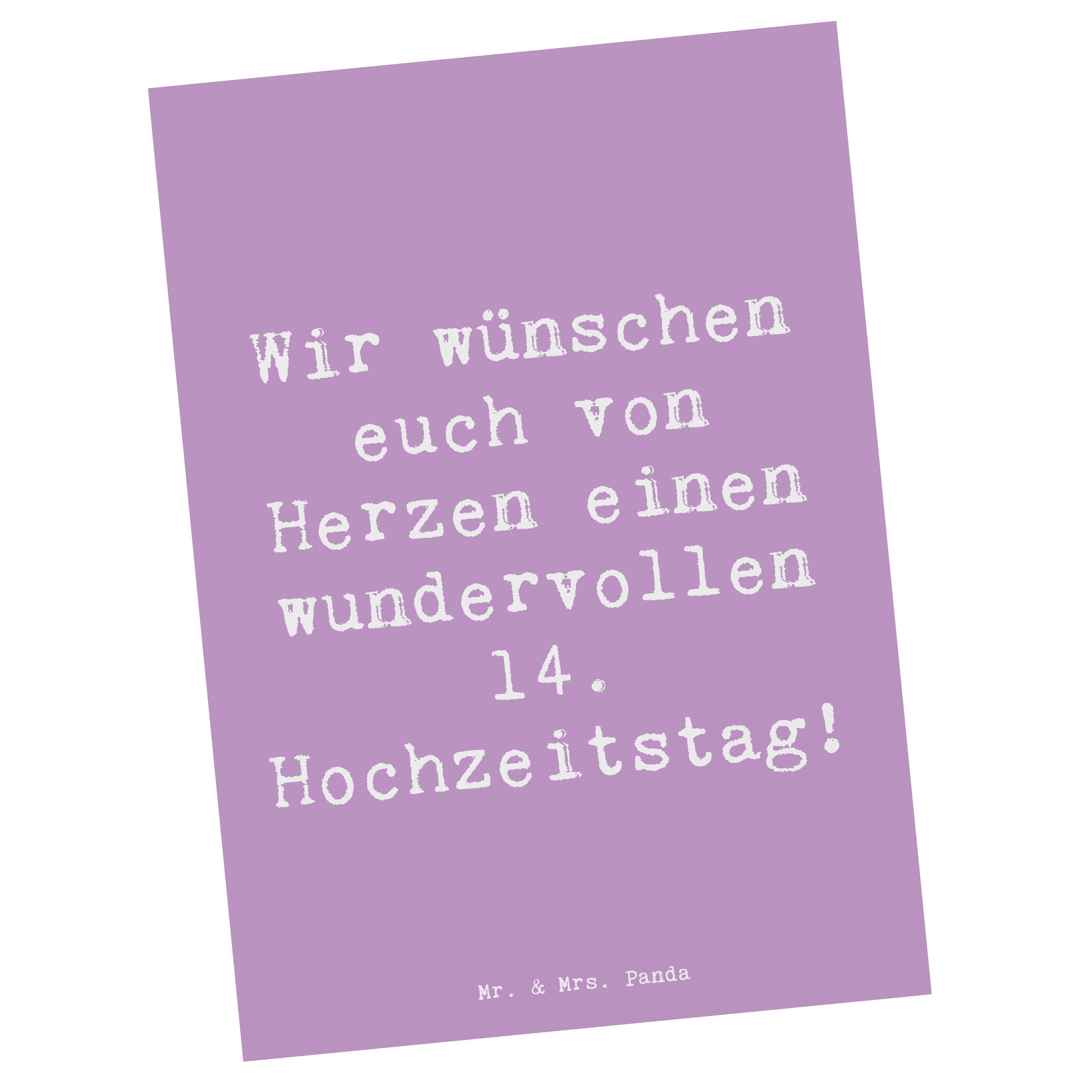 Postkarte 14. Hochzeitstag Elfenbeinhochzeit - Lavendeltraum - Geschenk, wertvo