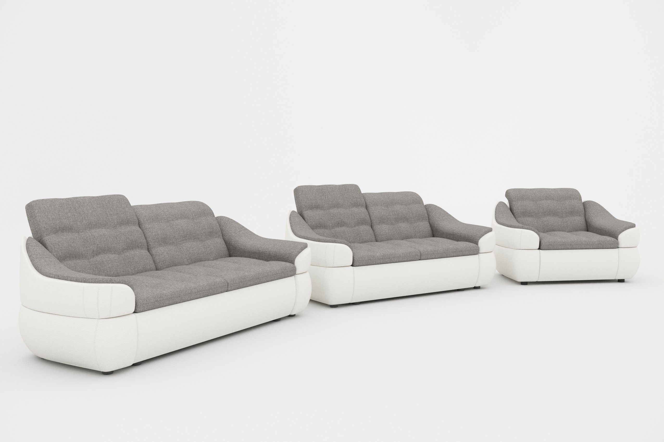 Stylefy in Sofa made Europa (3-tlg), Modern und Sofa, Design, Alisa, 2-Sitzer Sessel, Polstergarnitur 2,5-Sitzer aus bestehend (Set