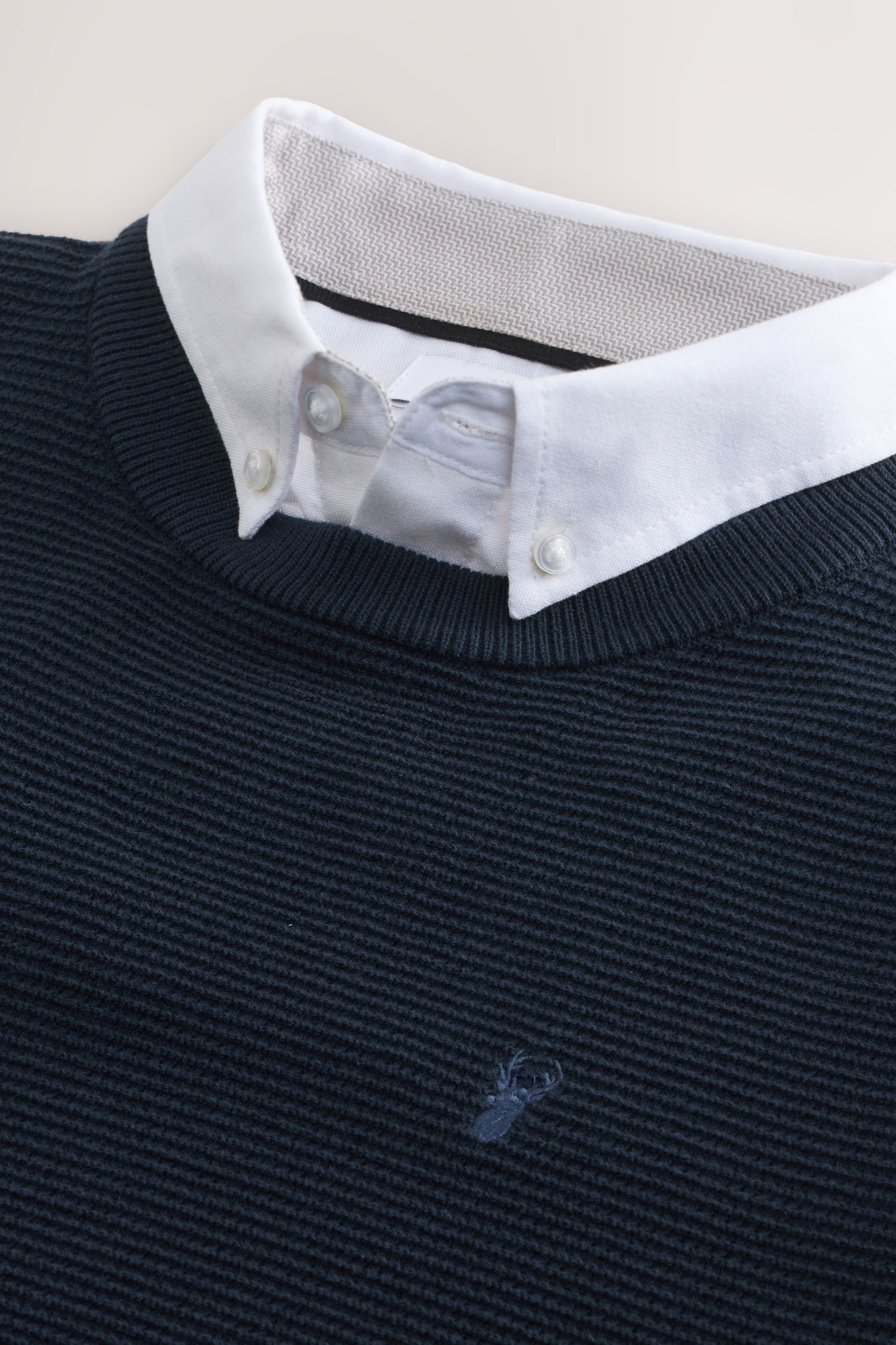 Next 2-in-1-Pullover Regular Fit Pullover mit Oxford-Hemdkragen (1-tlg)