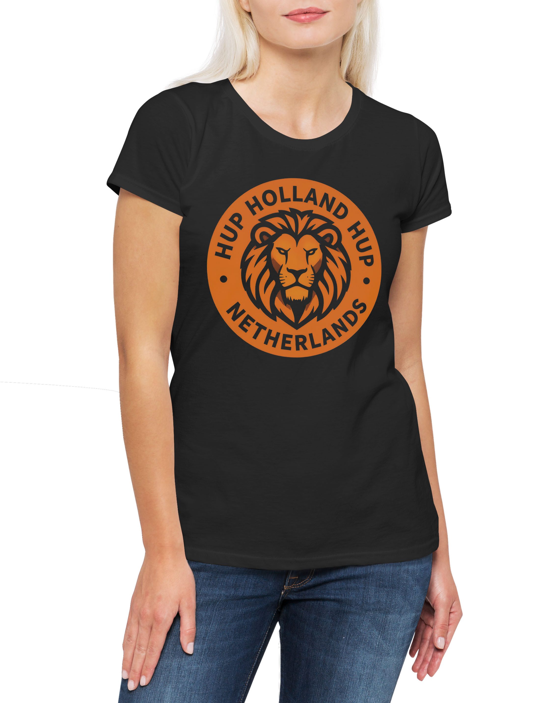 Urban Backwoods Print-Shirt Hup Holland Hup 1 Damen T-Shirt Dutch Oranje Orange Army Supporter WM (1-tlg) 2026 Nationalmannschaft Niederlande Netherlands