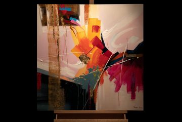 KUNSTLOFT Gemälde Passion der Farben 80x80 cm, Leinwandbild 100% HANDGEMALT Wandbild Wohnzimmer